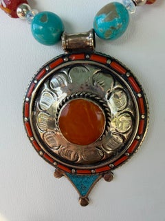 LB offers Tibetan Pendant Crystal Trade Beads  Turquoise Sterling Necklace