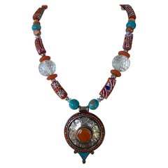 LB offers Tibetan Pendant Crystal Trade Beads  Turquoise Sterling Necklace