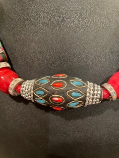 LB offers Venetian glass tubular Beads Large Indonesian Bead Crystal Necklace