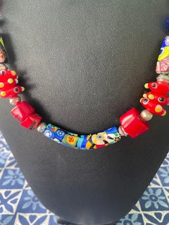 LB offers Venetian Medley Coral Turquoise Glass SS Necklace