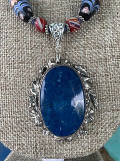 LB offers Vintage Afghani Lapis Lazuli pendant Venetian glass vintage necklace