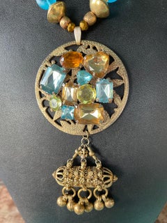 LB offers Vintage Brooches Afghani Brass Venetian Tibetan Cloisonné Necklace