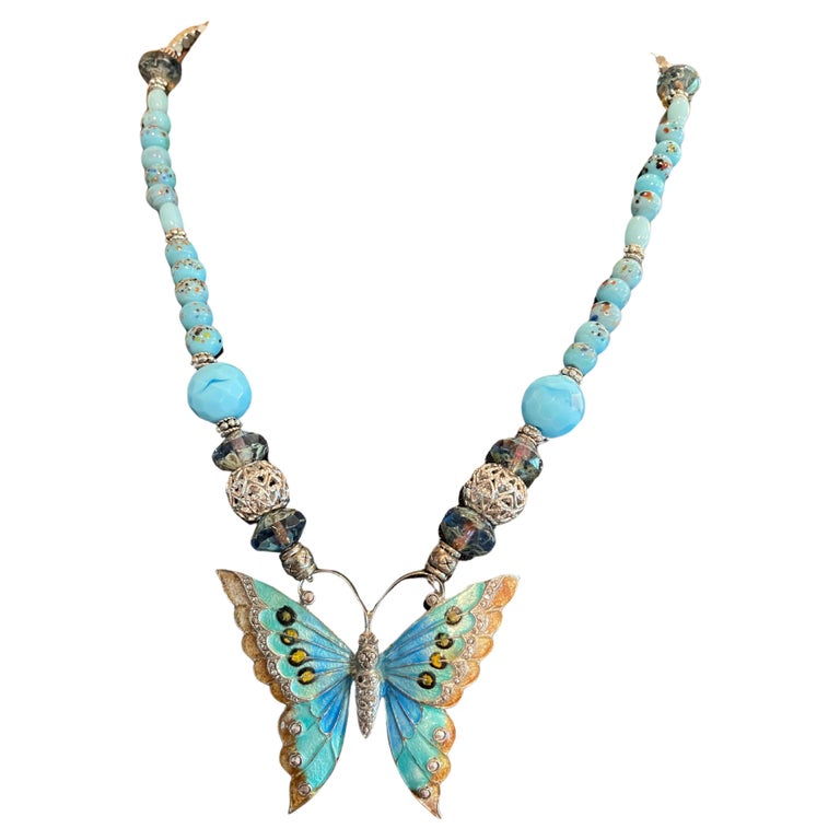 Vintage Butterfly Necklace 86 For Sale on 1stDibs antique