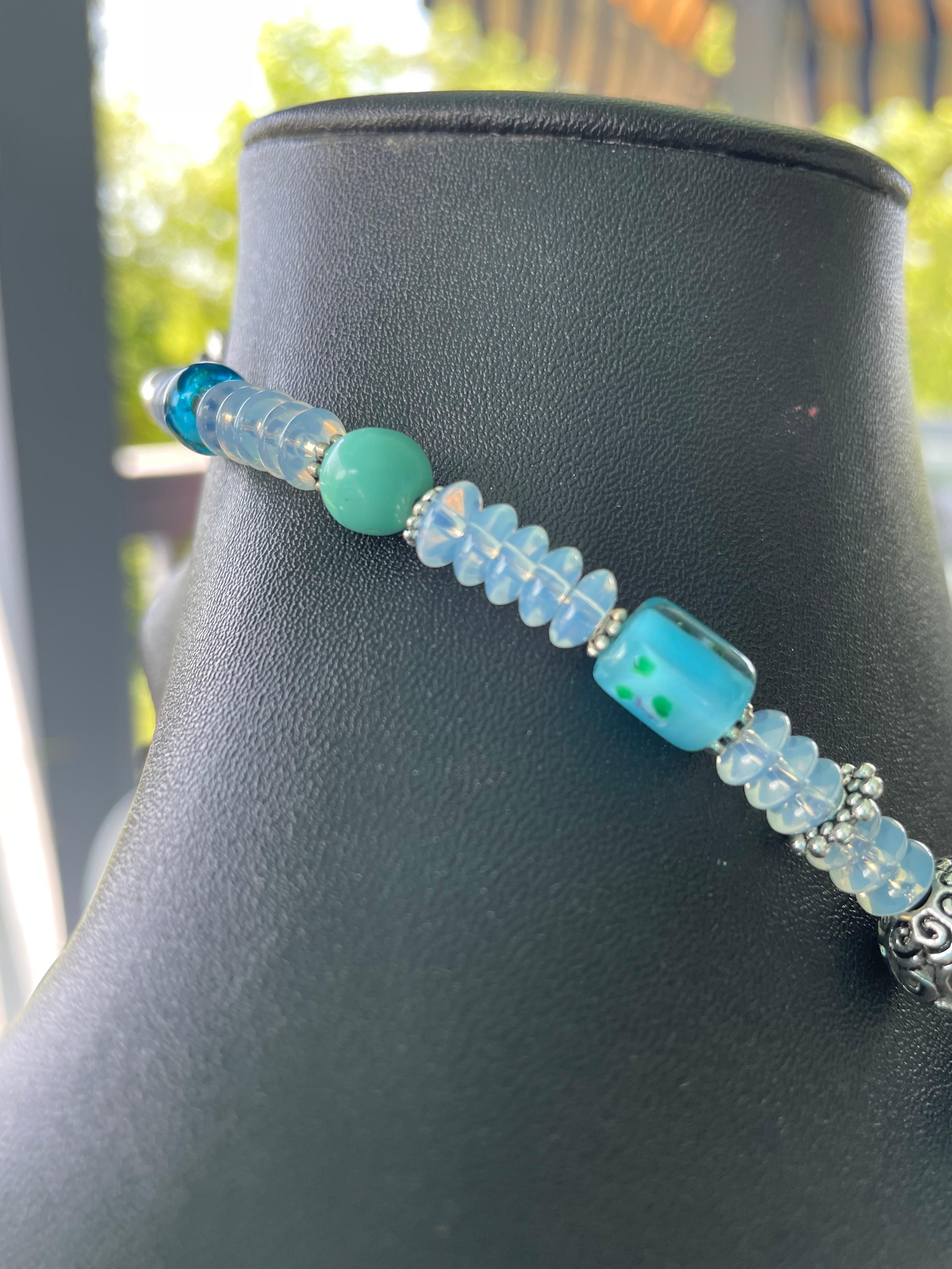 LB offre spilla floreale vintage in sterling, croce di turchese e agata, collana di cristallo in vendita 4