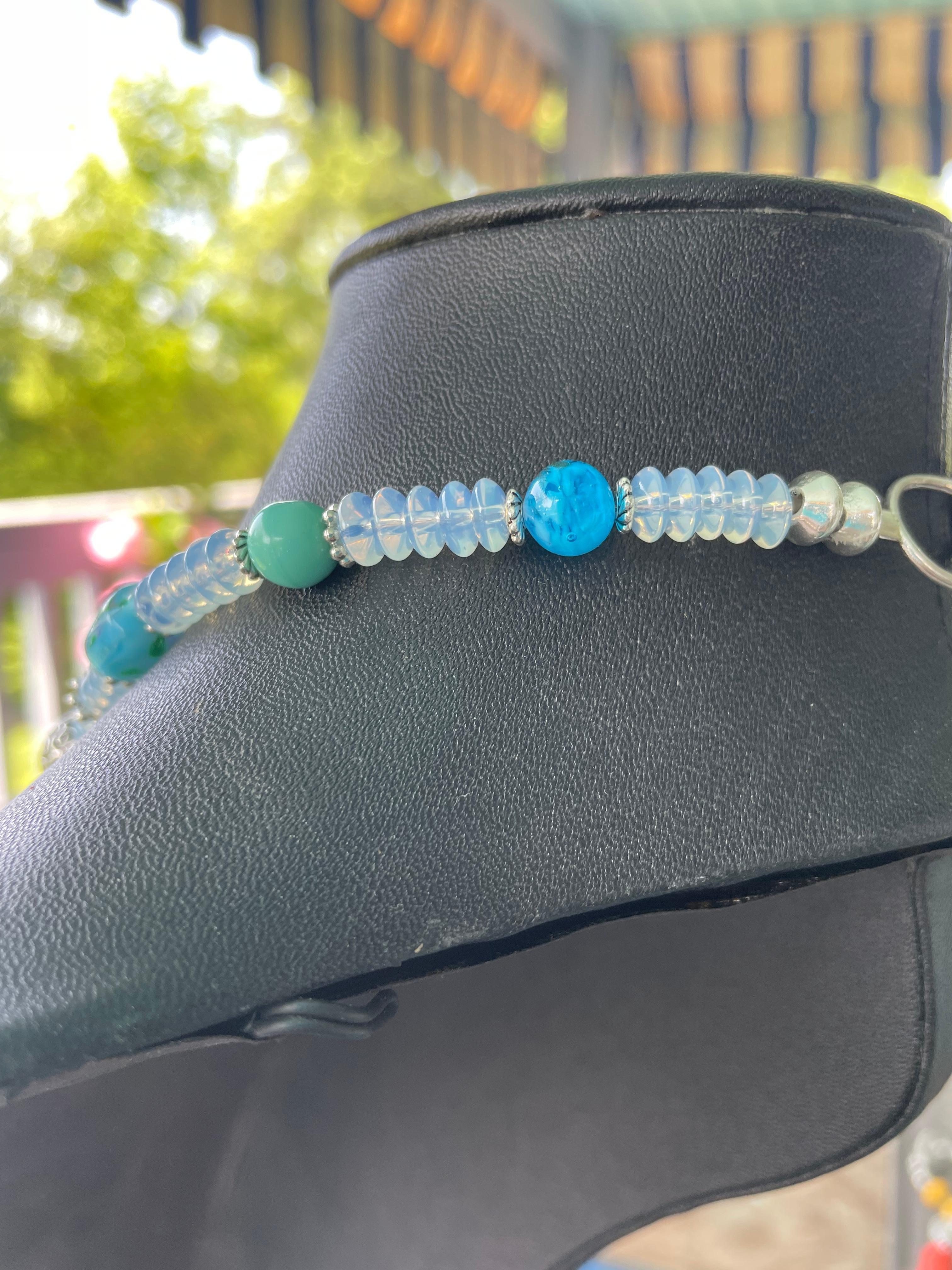 LB offre spilla floreale vintage in sterling, croce di turchese e agata, collana di cristallo in vendita 6