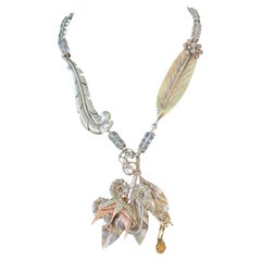 LB offers Vintage Sterling Silver brooch pendant Rock Crystal Silver necklace