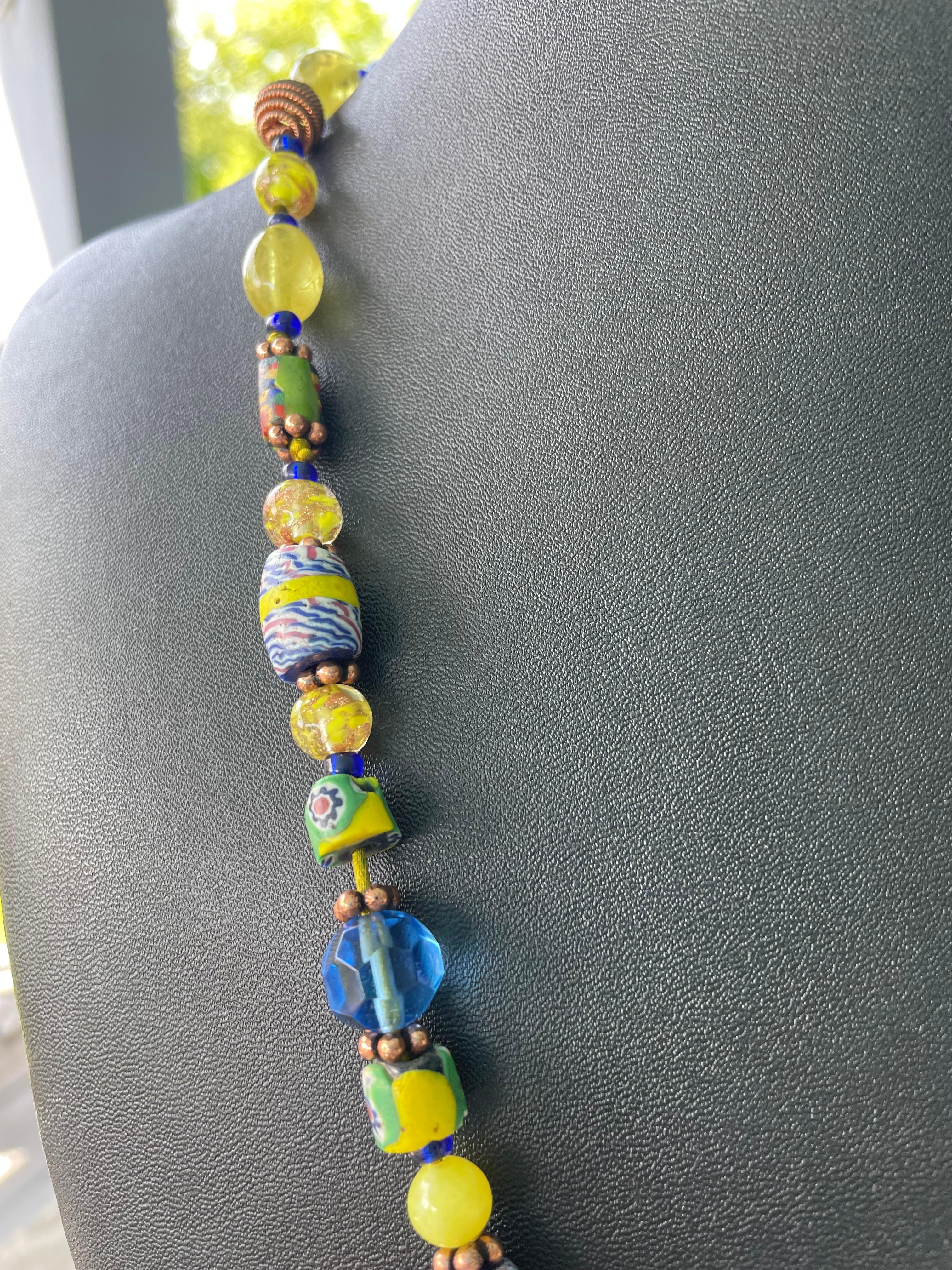 LB offers Vintage Venetian glass Trade beads vintage Czech crystal bead Necklace For Sale 1