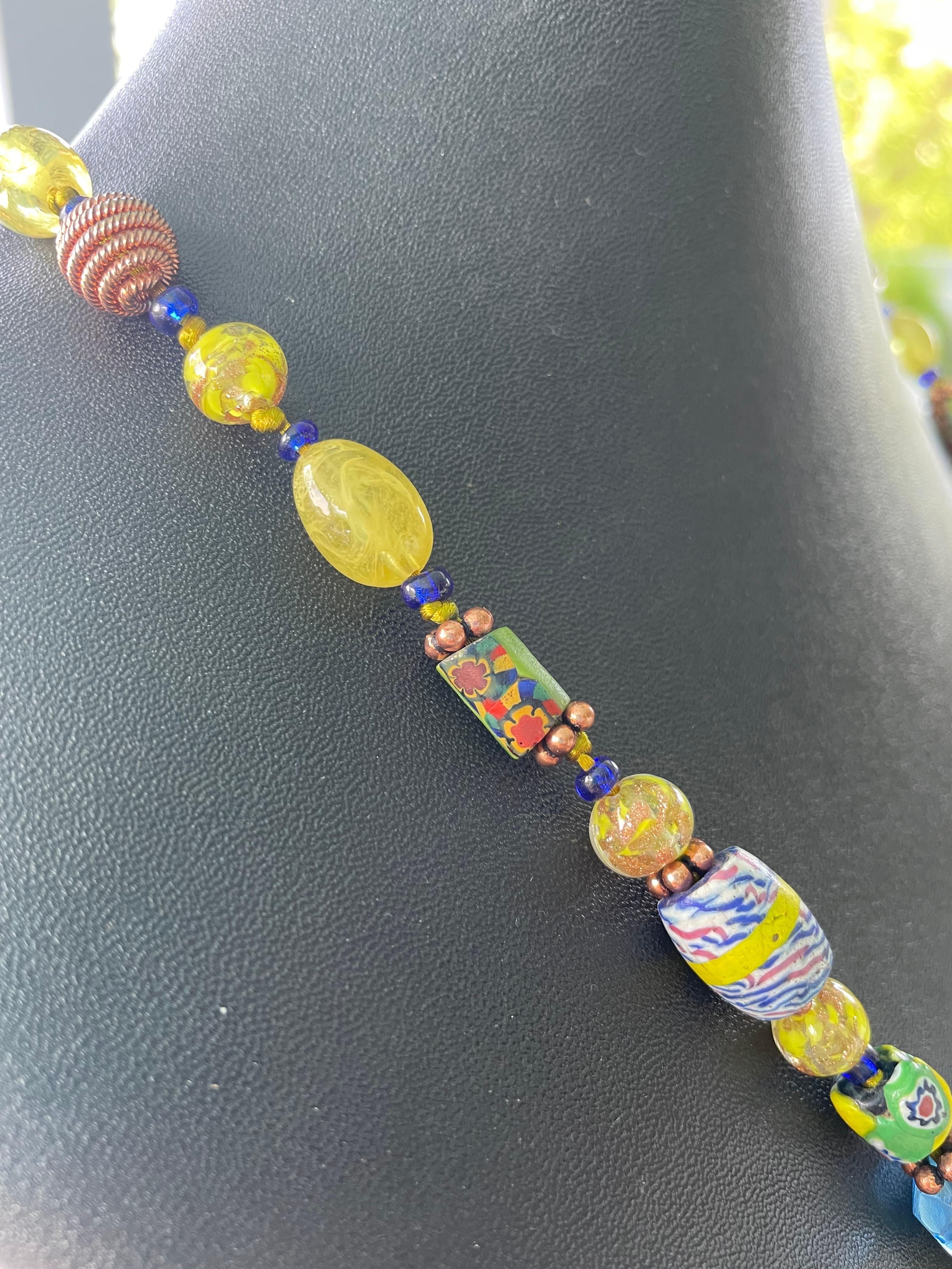 LB offers Vintage Venetian glass Trade beads vintage Czech crystal bead Necklace For Sale 2