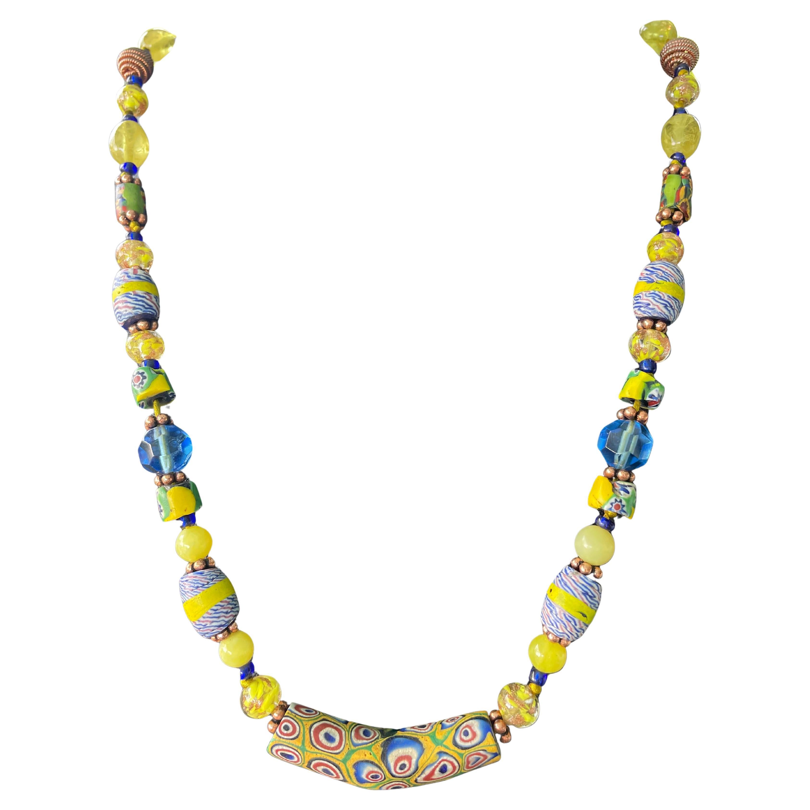 LB offers Vintage Venetian glass Trade beads vintage Czech crystal bead Necklace