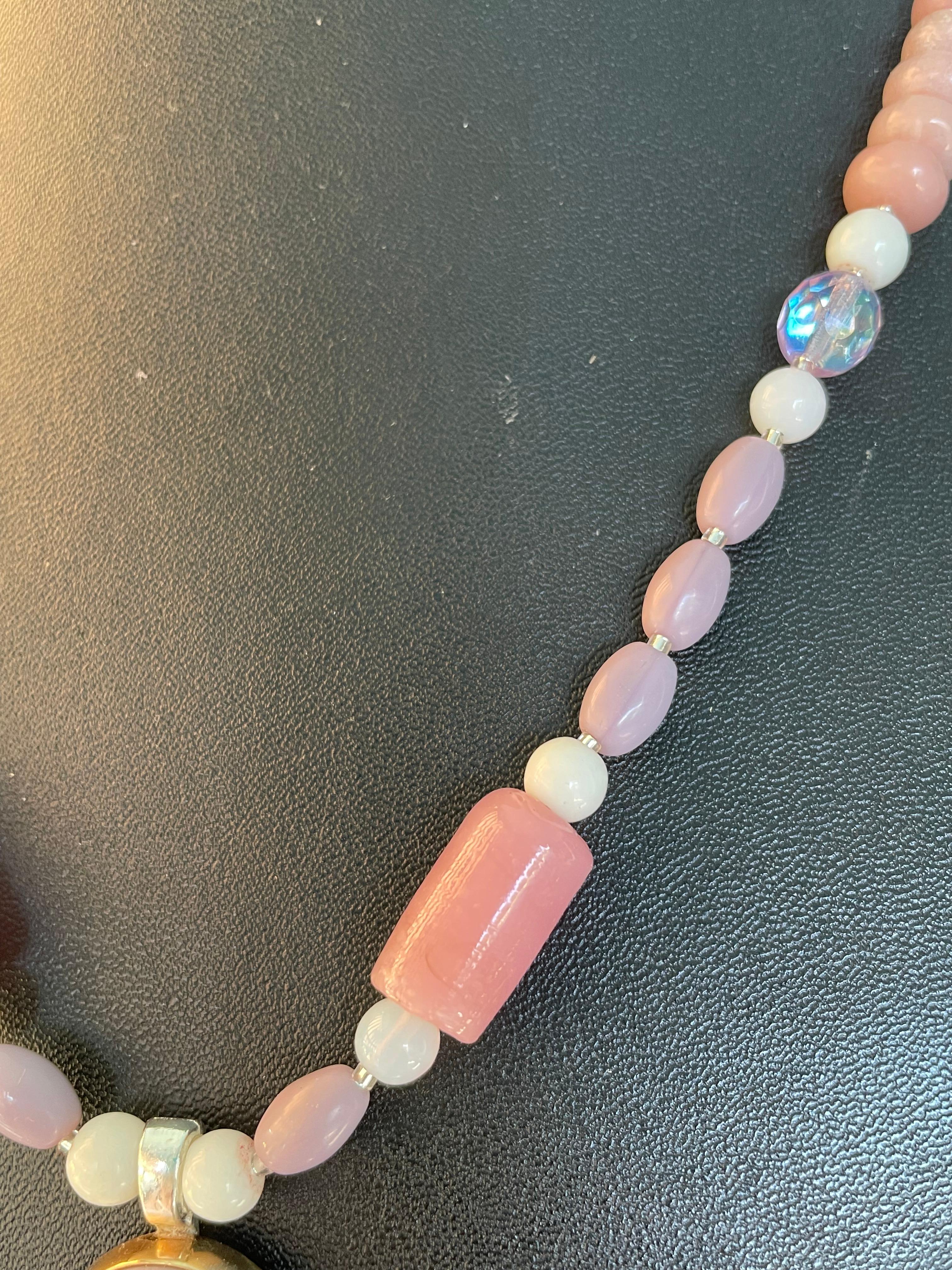 Bead LB offers Vintage Wedgewood Jasperware pendant opal crystal necklace For Sale