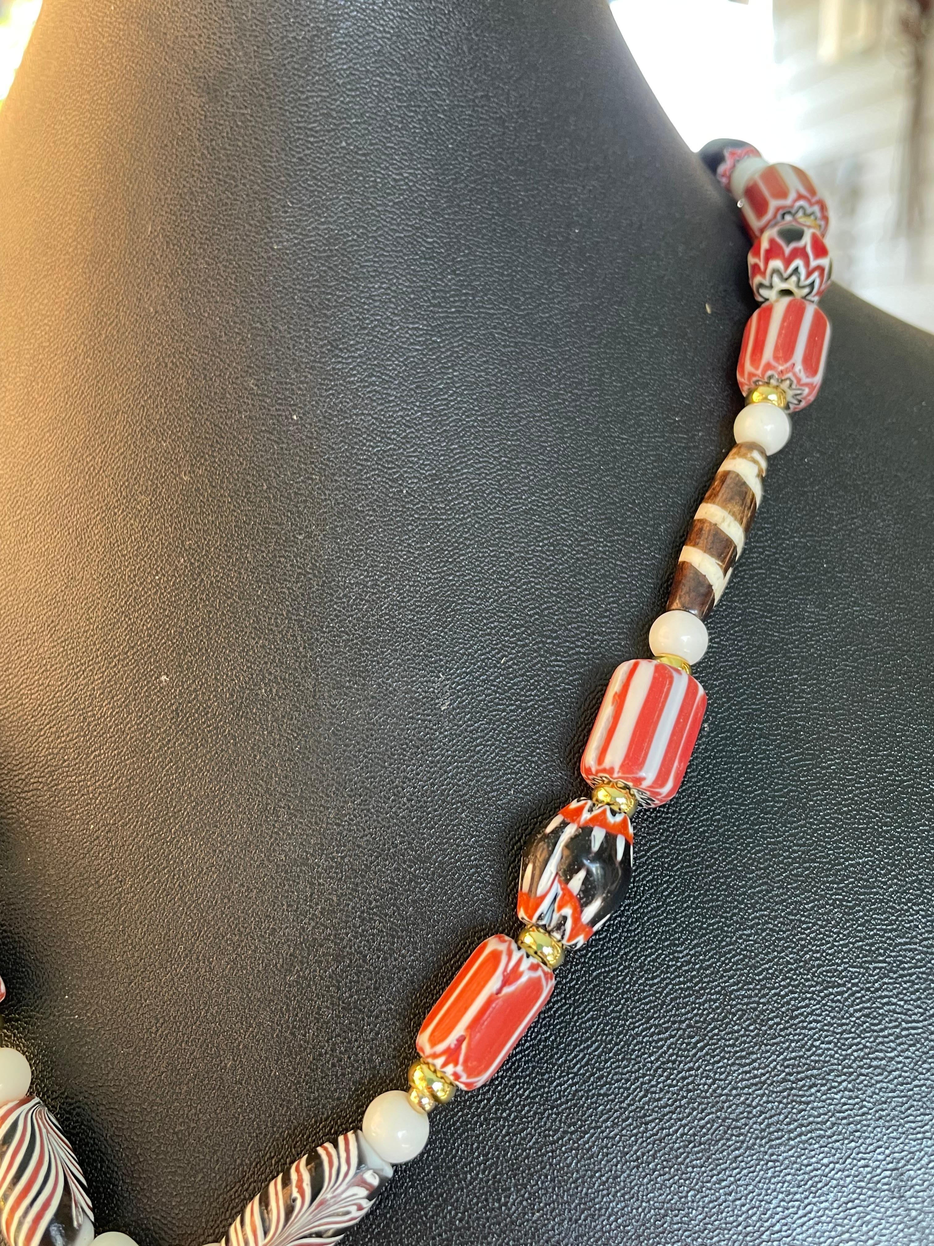 Bead LB offers Vintage Wedgewood Jasperware pendant Venetian Glass onyx necklace For Sale