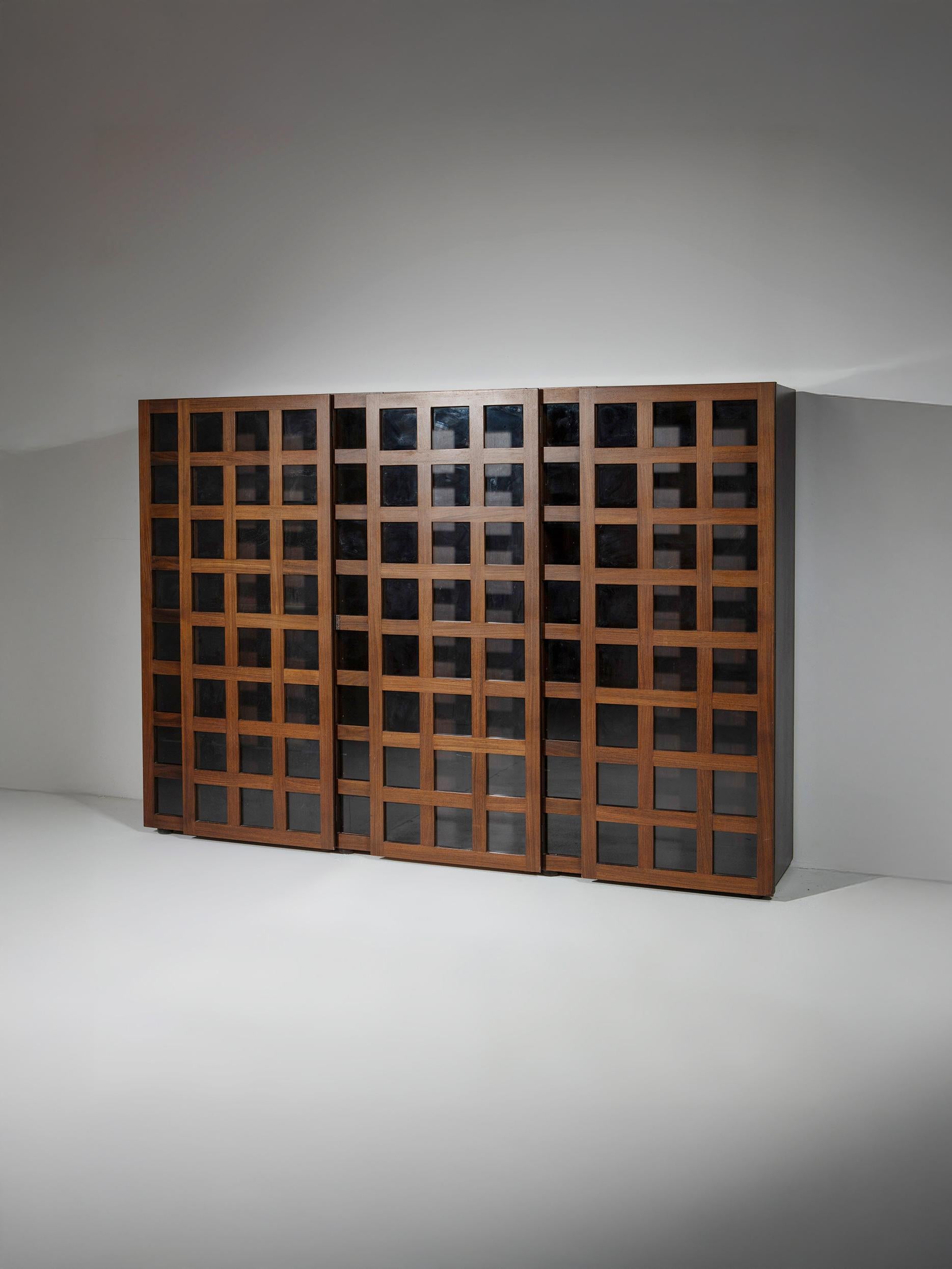 Glass LB65 Vitrine by Marco Zanuso for Poggi, Italy, 1970s For Sale