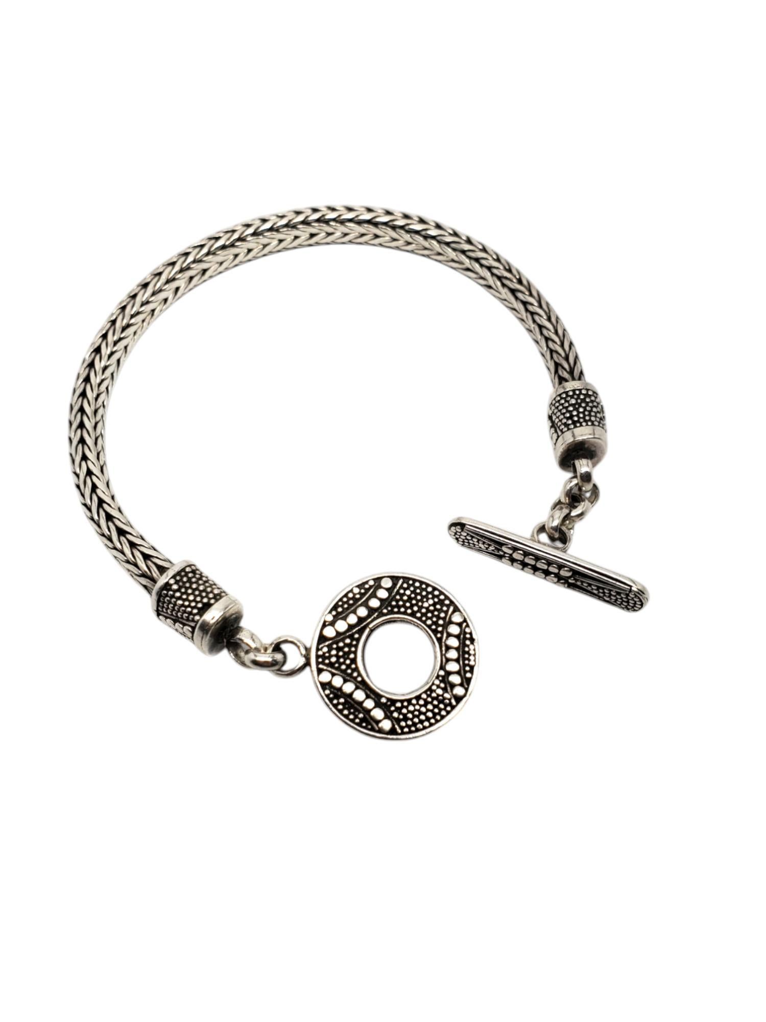 Bracciale con catena di grano in argento sterling LBH # 20673 In condizioni buone in vendita a Washington Depot, CT