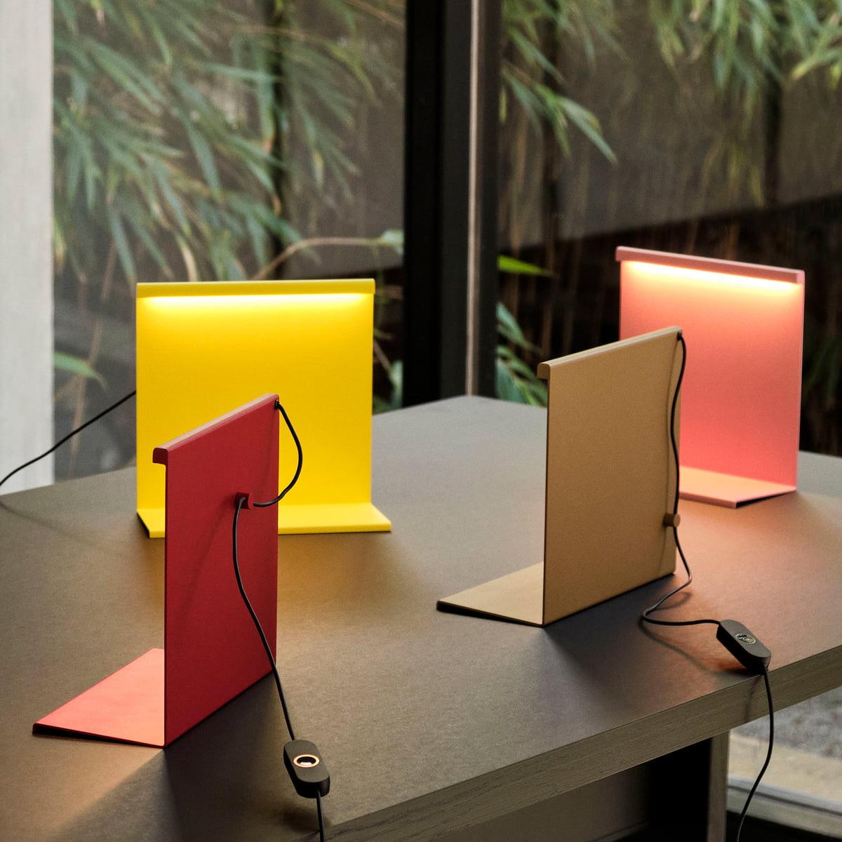 
Inspired by the innovative architecture of fellow Mexican Luis Barragan, Moisés Hernández designed the LBM Table Lamp to reflect his fascination with monolithic geometry, color, light and shadows. Constructed from thin planes of vertical sheet