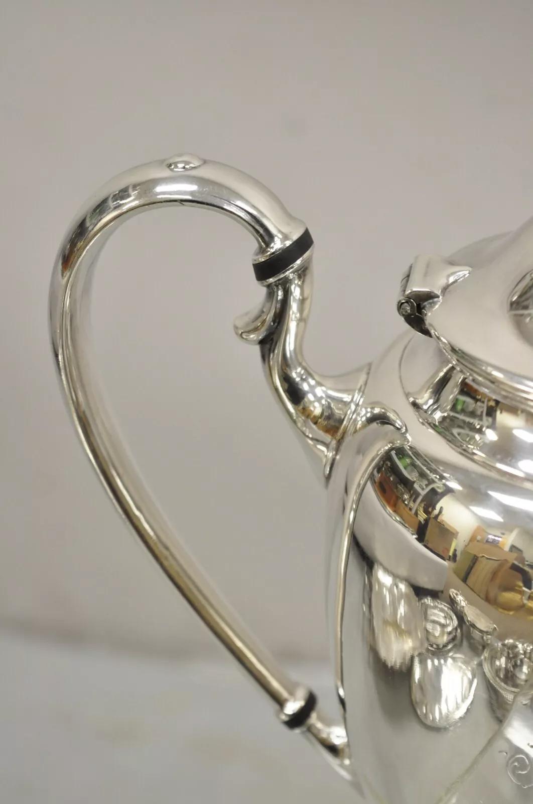 LBS Co. 1849 Set da tè e caffè in stile edoardiano placcato in argento - 4 pezzi in vendita 5