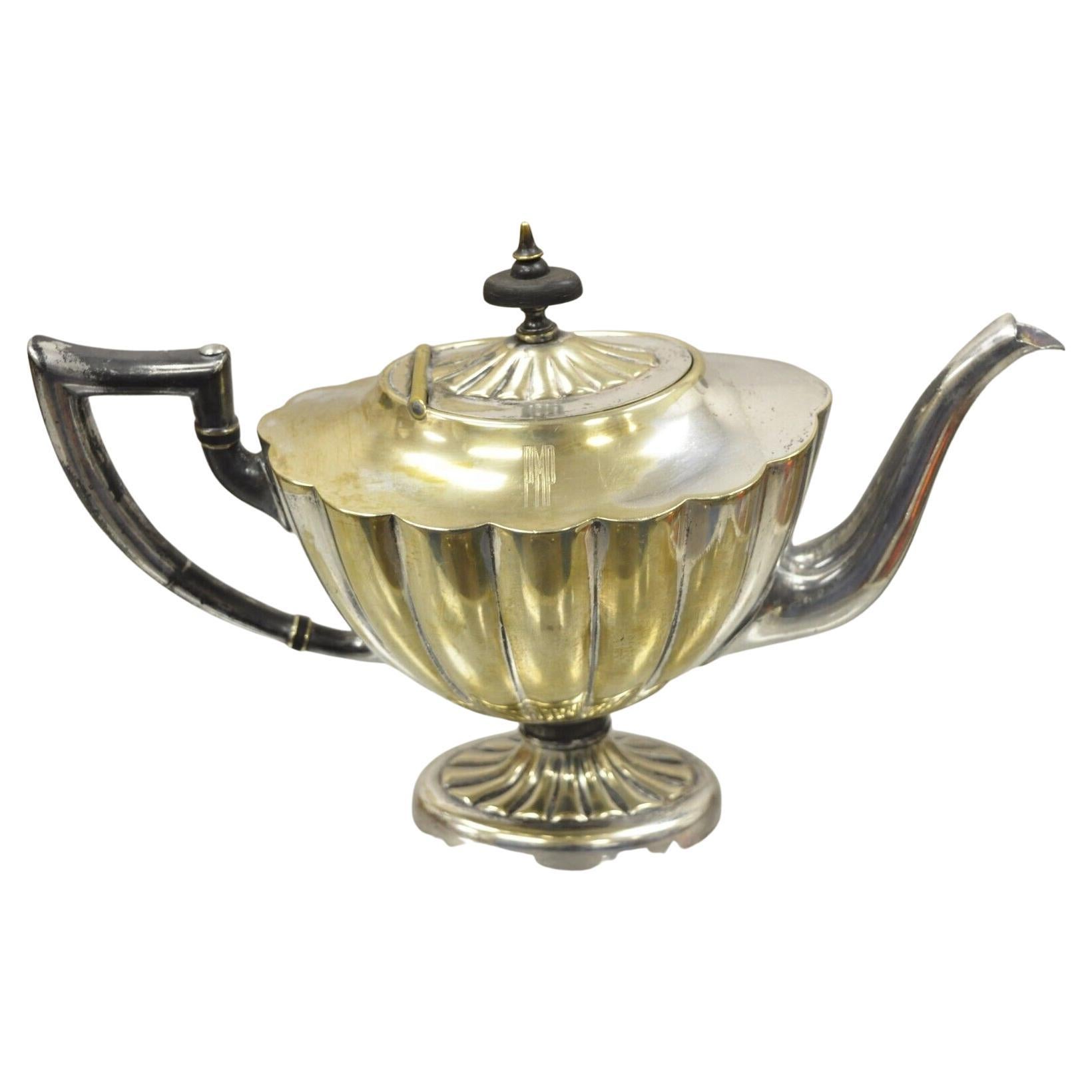 L.B.S. Co England Silver Plate Victorian "PMP" Monogram Tea Pot