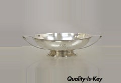 L.B.S. Co. English Sheffield Round Silver Plated Twin Handle Shallow Bowl Dish