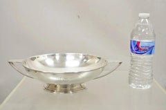 L.B.S. Co. English Sheffield Round Silver Plated Twin Handle Shallow Bowl Dish