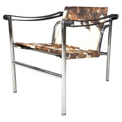 LC-1 Chair in Brown and White Ponyskin by Le Corbusier for Cassina