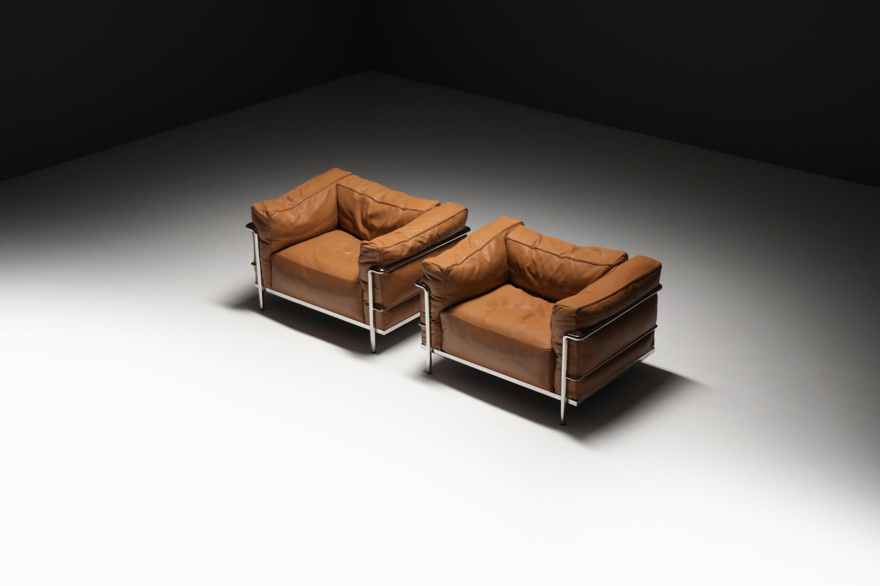Italian LC 3 Grand Confort by Le Corbusier, Pierre Jeanneret, Perriand for CASSINA