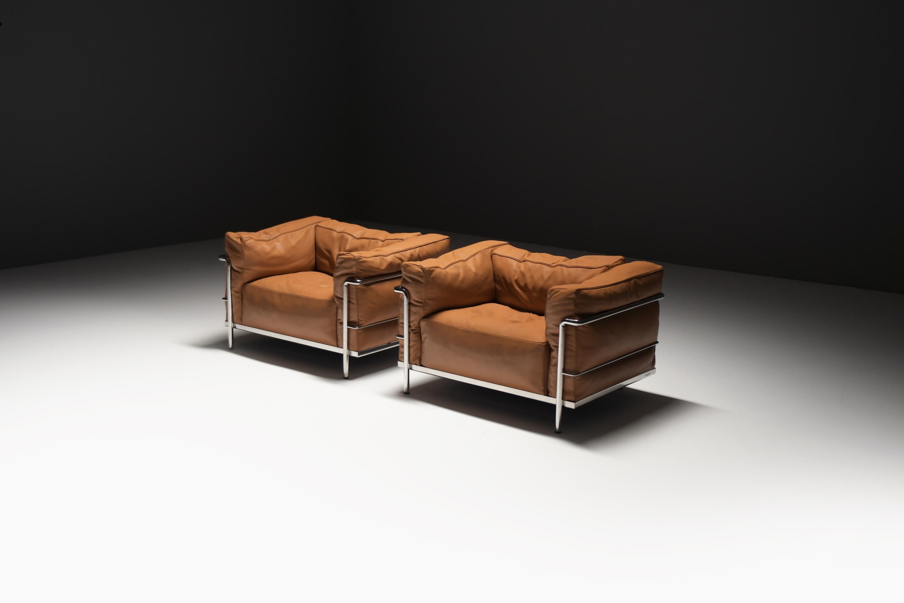 LC 3 Grand Confort by Le Corbusier, Pierre Jeanneret, Perriand for CASSINA In Good Condition In Buggenhout, Oost-Vlaanderen