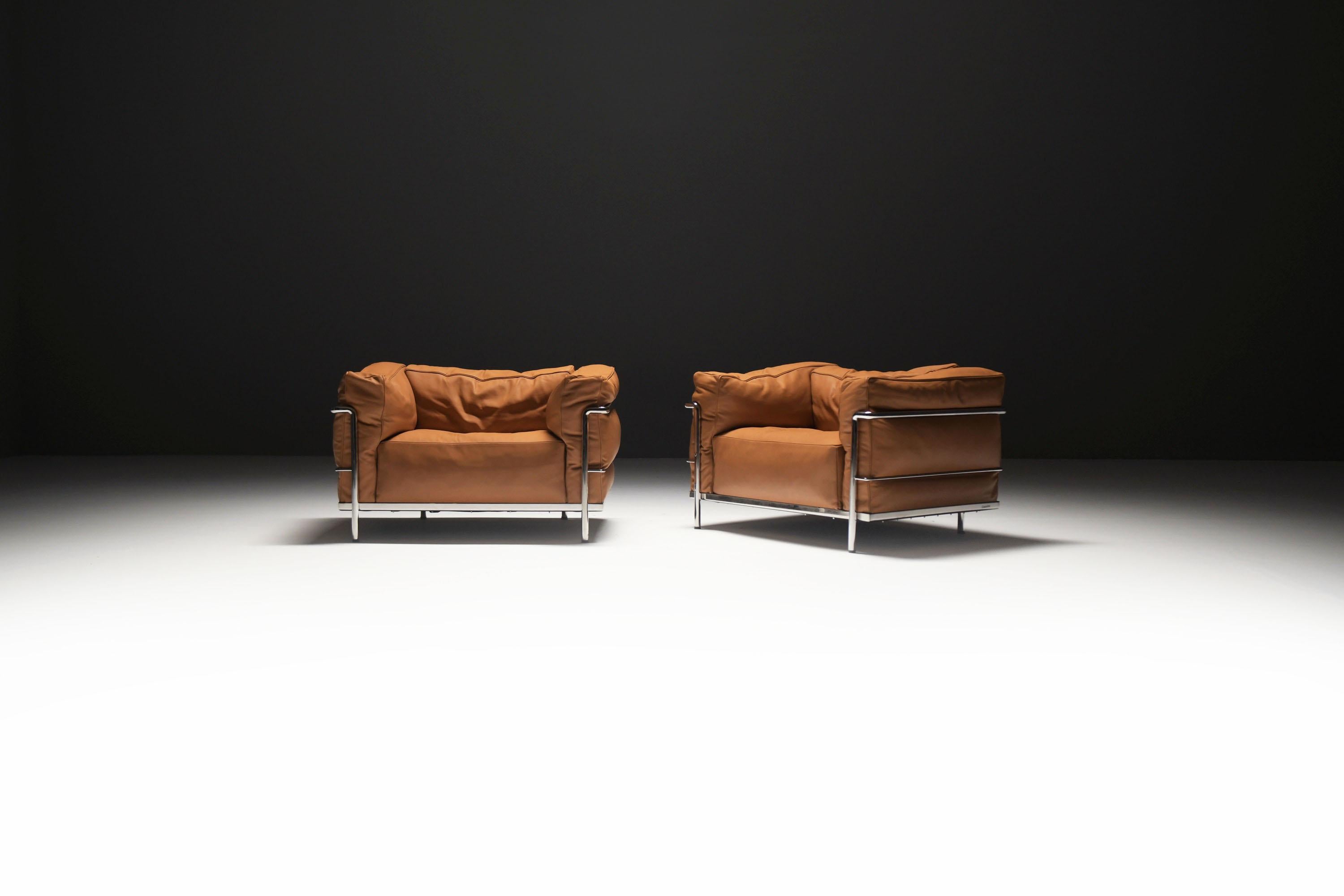 20th Century LC 3 Grand Confort by Le Corbusier, Pierre Jeanneret, Perriand for CASSINA