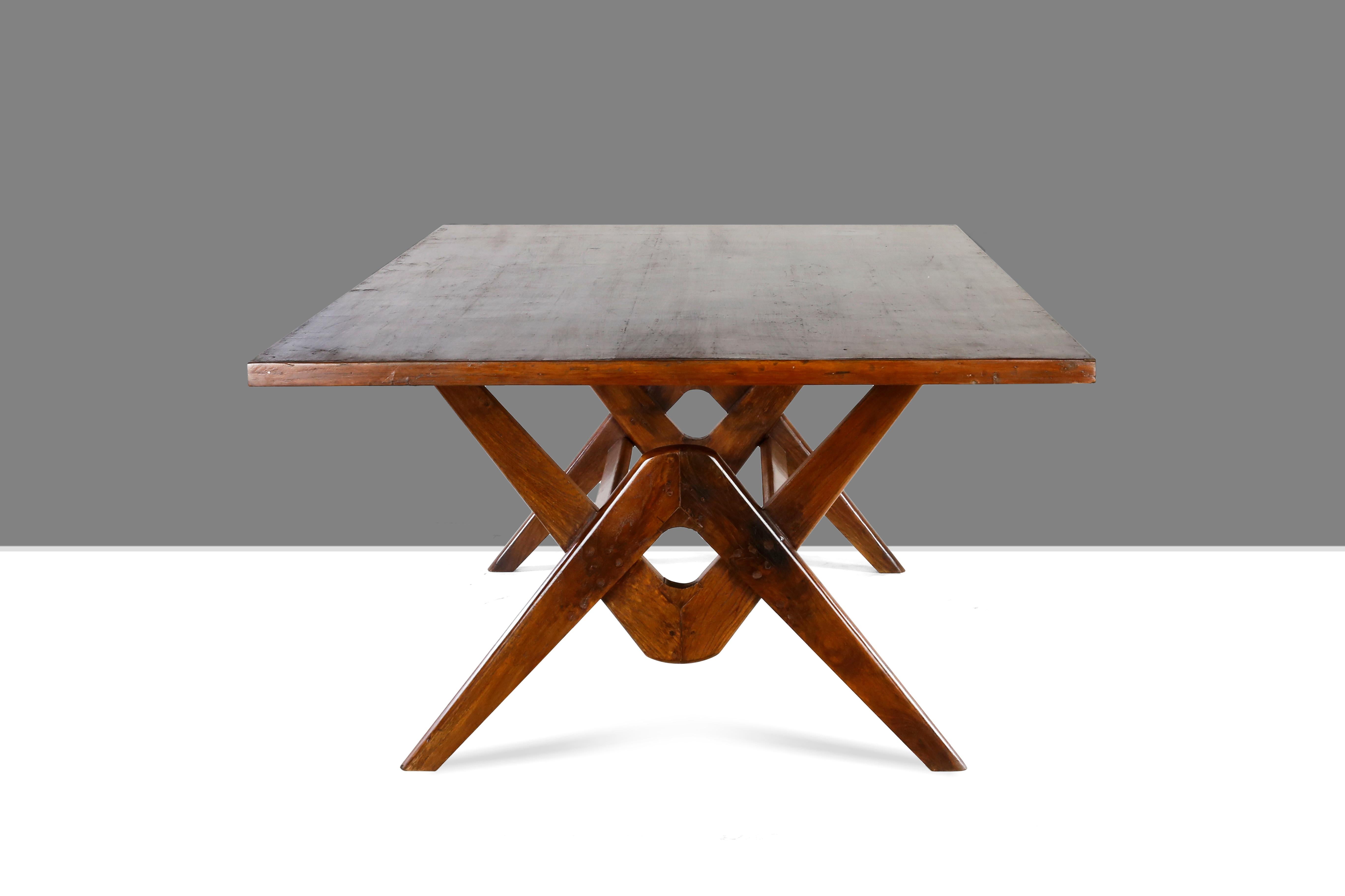 Indian 'LC/PJ-TAT-14-A' Original Conference Table by Pierre Jeanneret and Le Corbusier