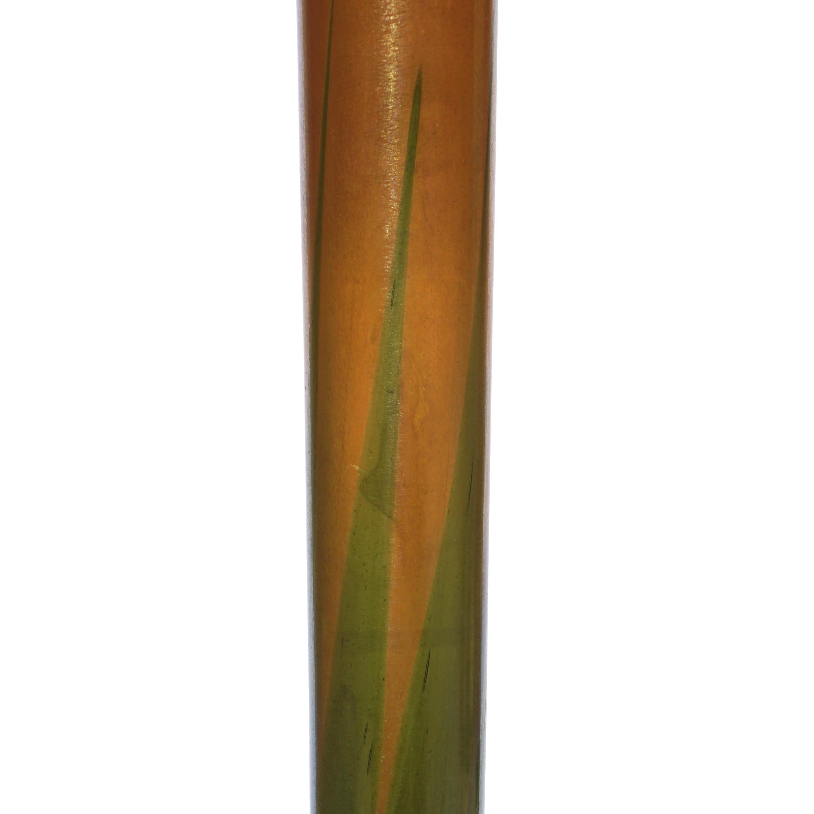 Fired L.C. Tiffany Favrile and Bronze Bud Vase