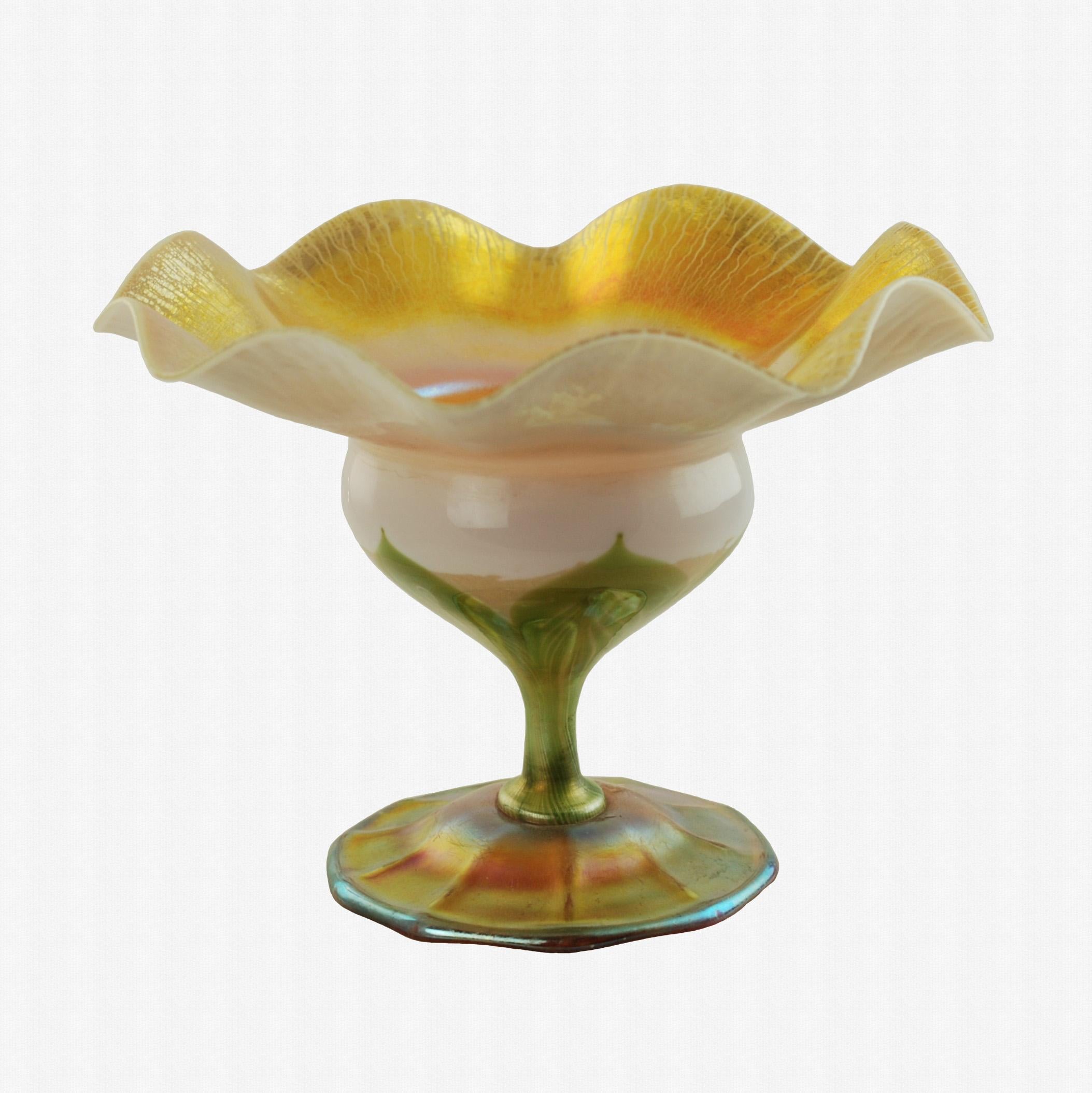 Art Nouveau L.C. Tiffany Favrile Art Glass Floriform Cabinet Vase