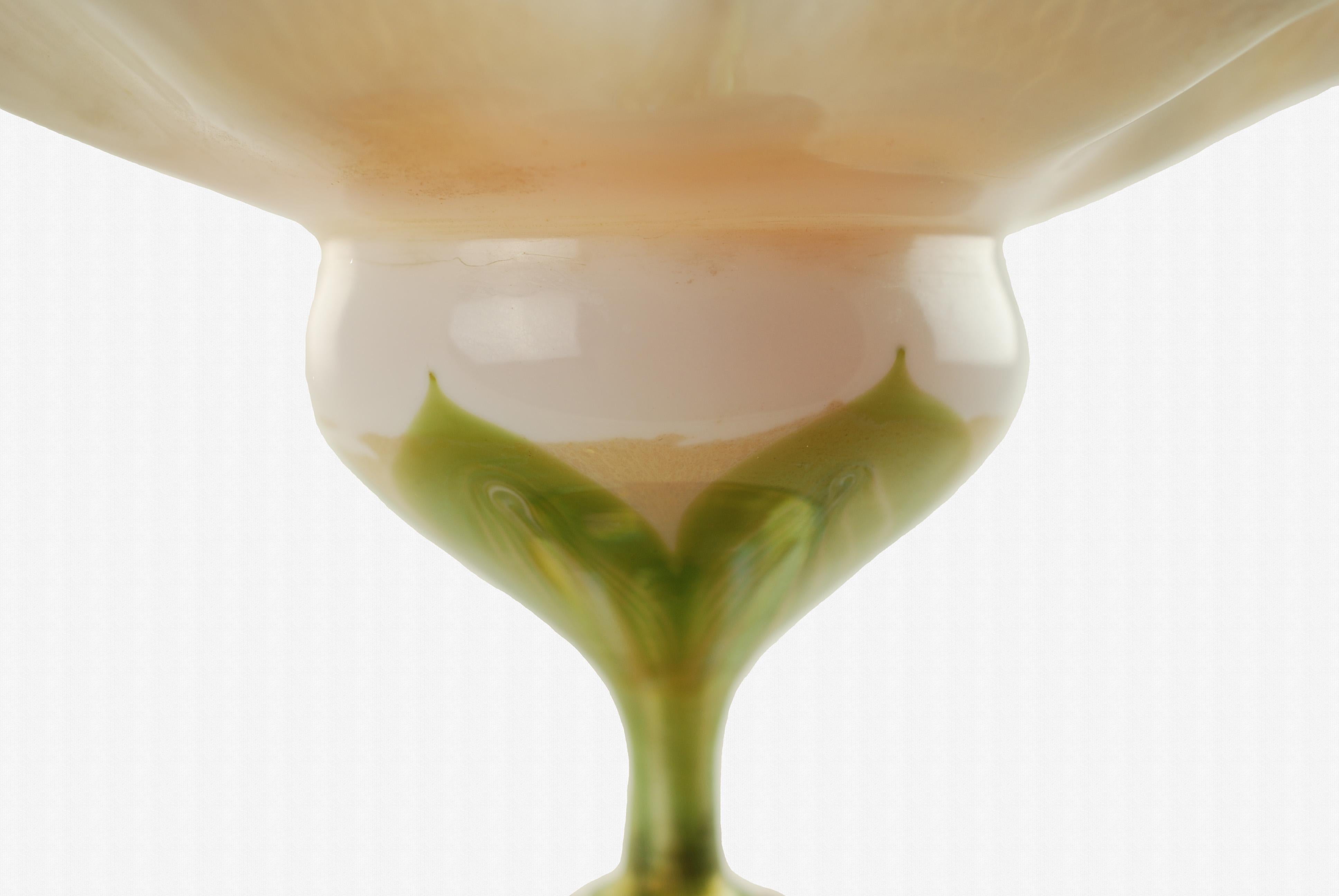 L.C. Tiffany Favrile Art Glass Floriform Cabinet Vase In Good Condition In Cincinnati, OH