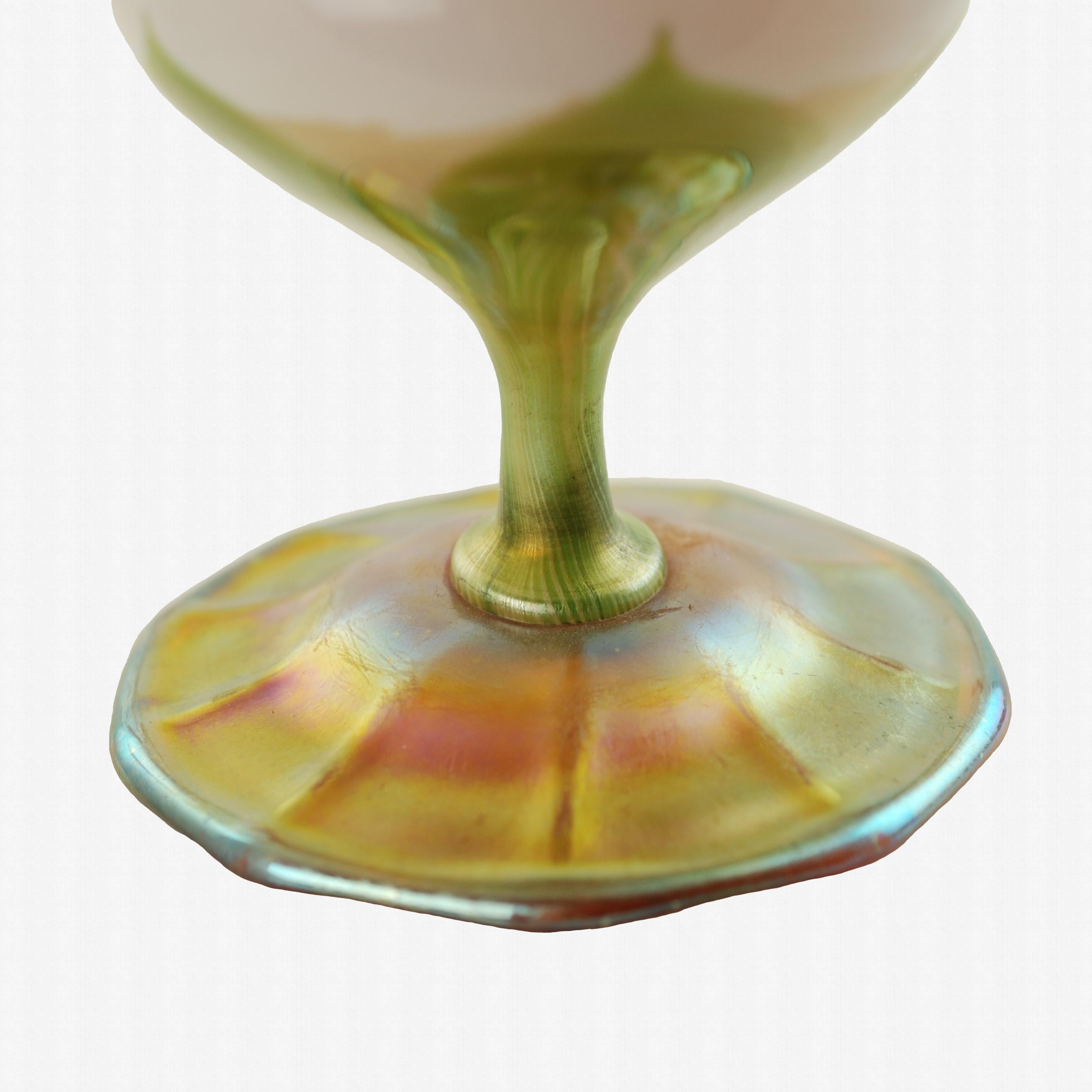 20th Century L.C. Tiffany Favrile Art Glass Floriform Cabinet Vase