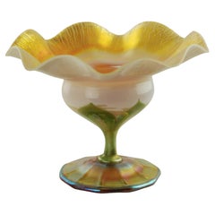 Antique L.C. Tiffany Favrile Art Glass Floriform Cabinet Vase