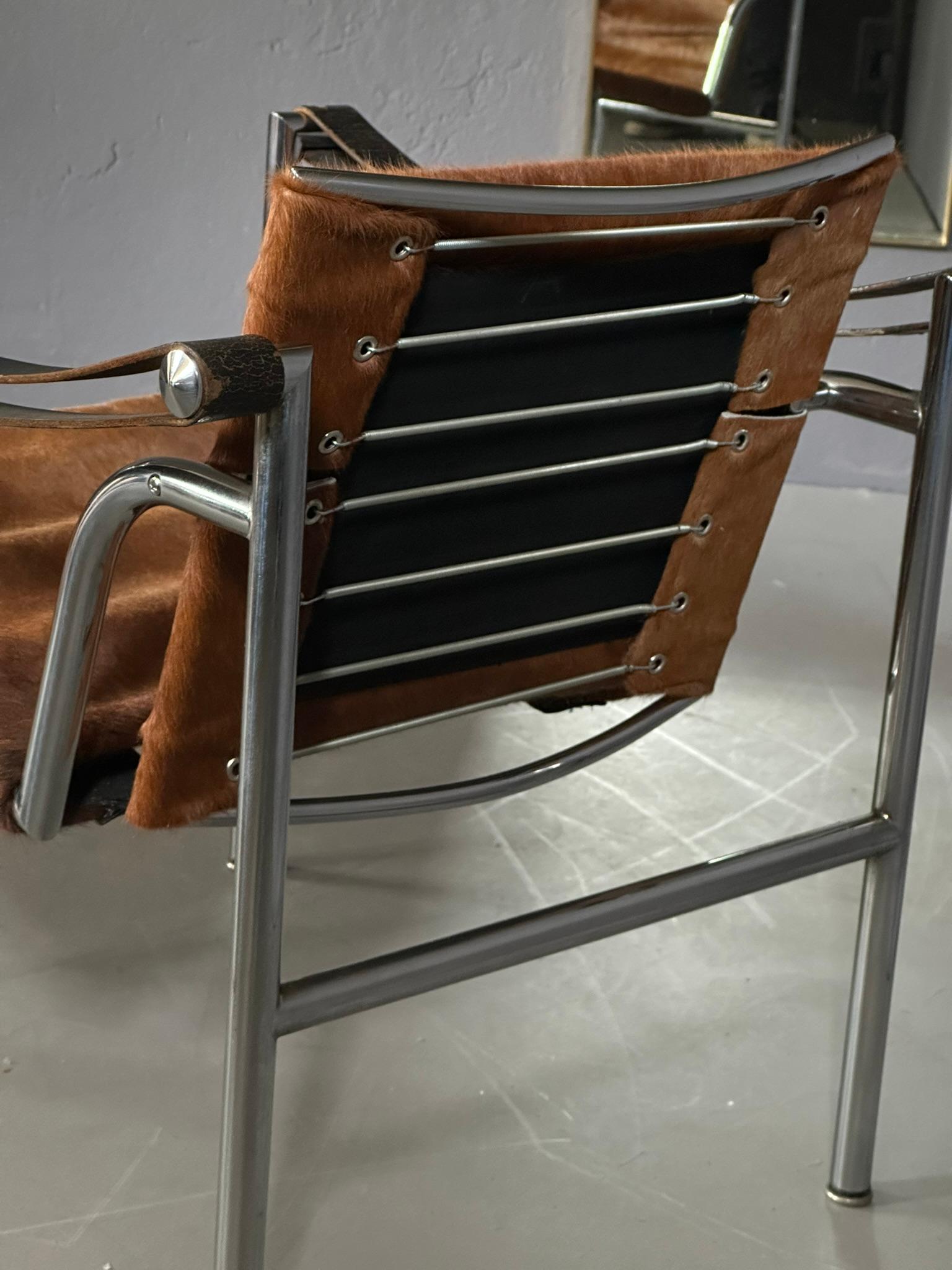 LC1 armchair by Le Corbusier Jeanneret Perriand for Cassina 1965 signed numbered For Sale 1