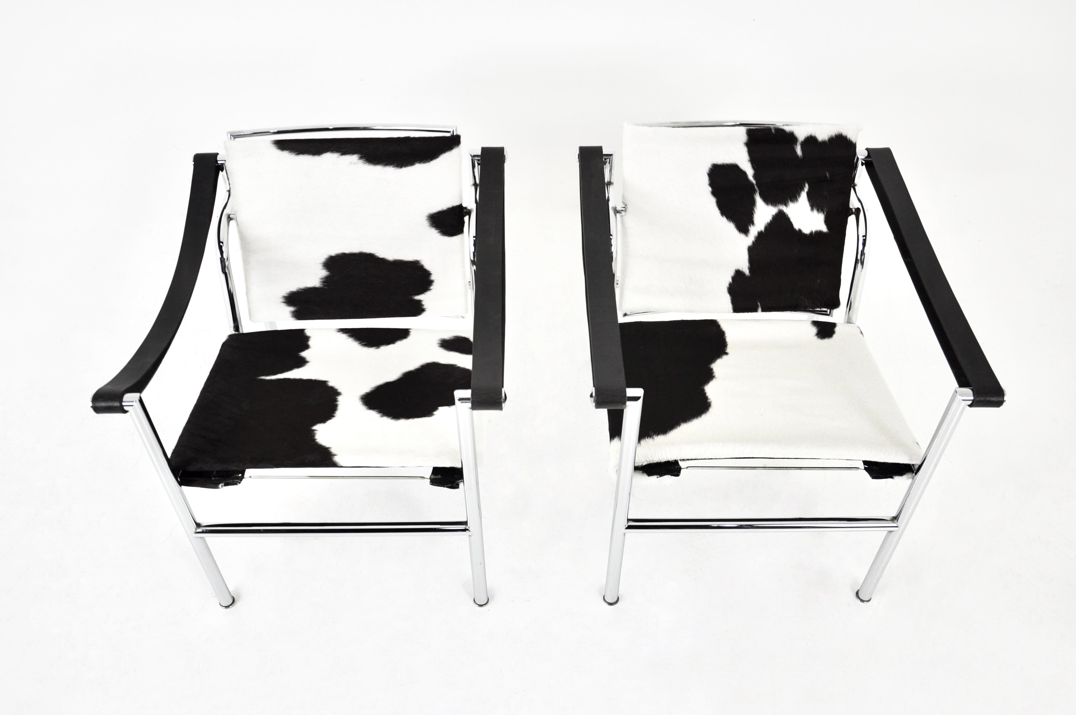 LC1 armchairs by Le Corbusier for Cassina 1970S, set of 2 3