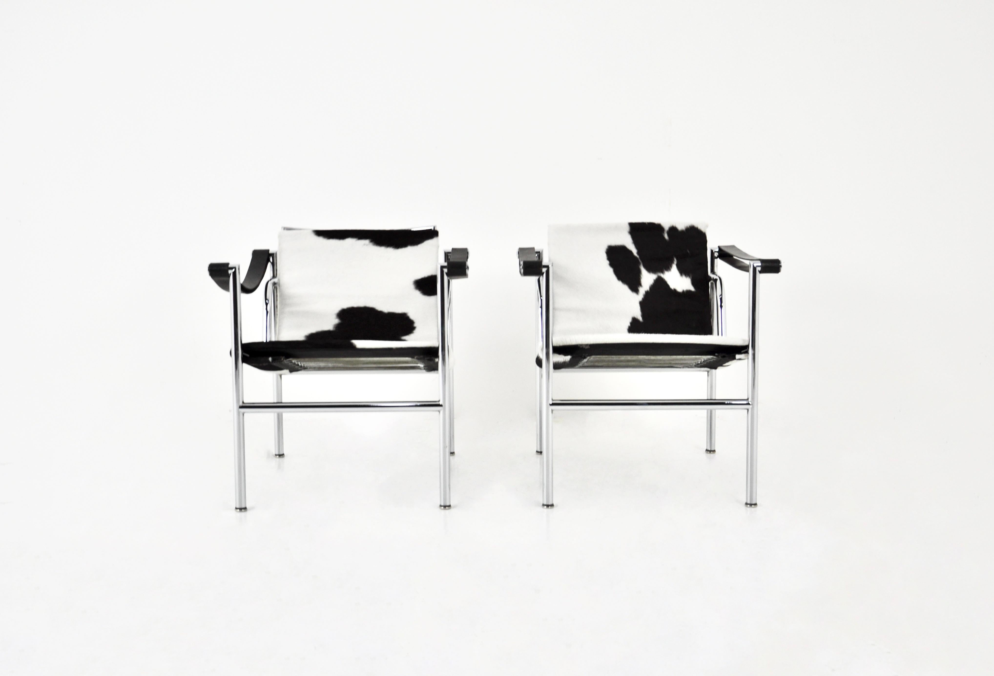 Italian LC1 armchairs by Le Corbusier for Cassina 1970S, set of 2