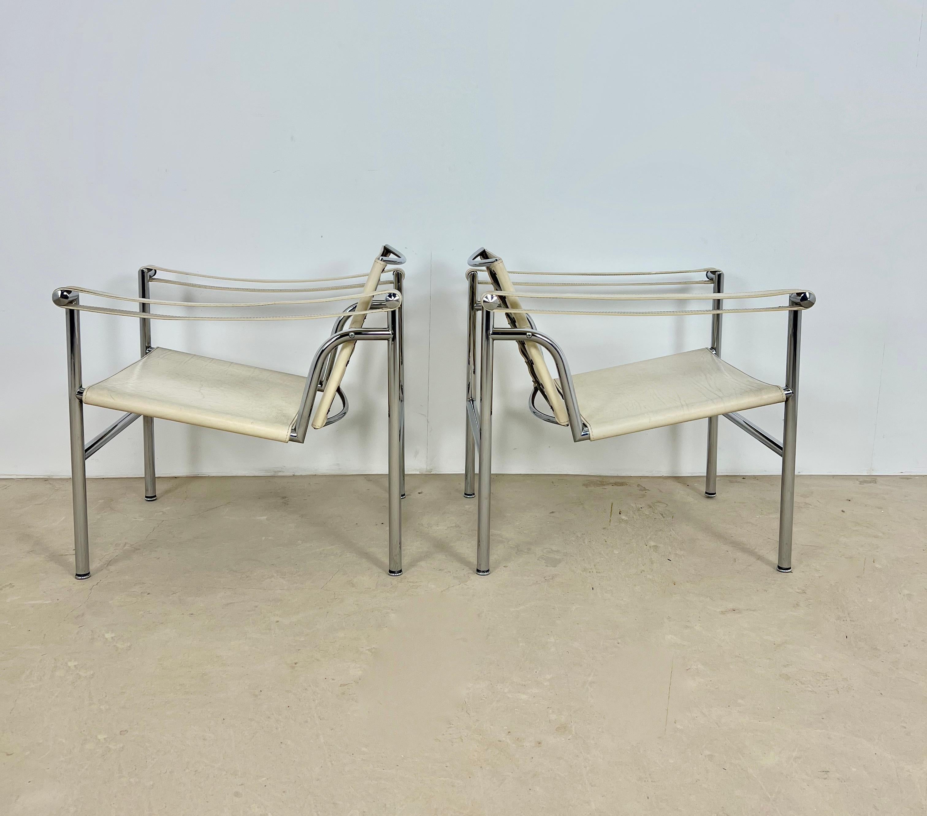 Late 20th Century LC1 Armchairs by Le Corbusier for Cassina, 1970s, Set of 2