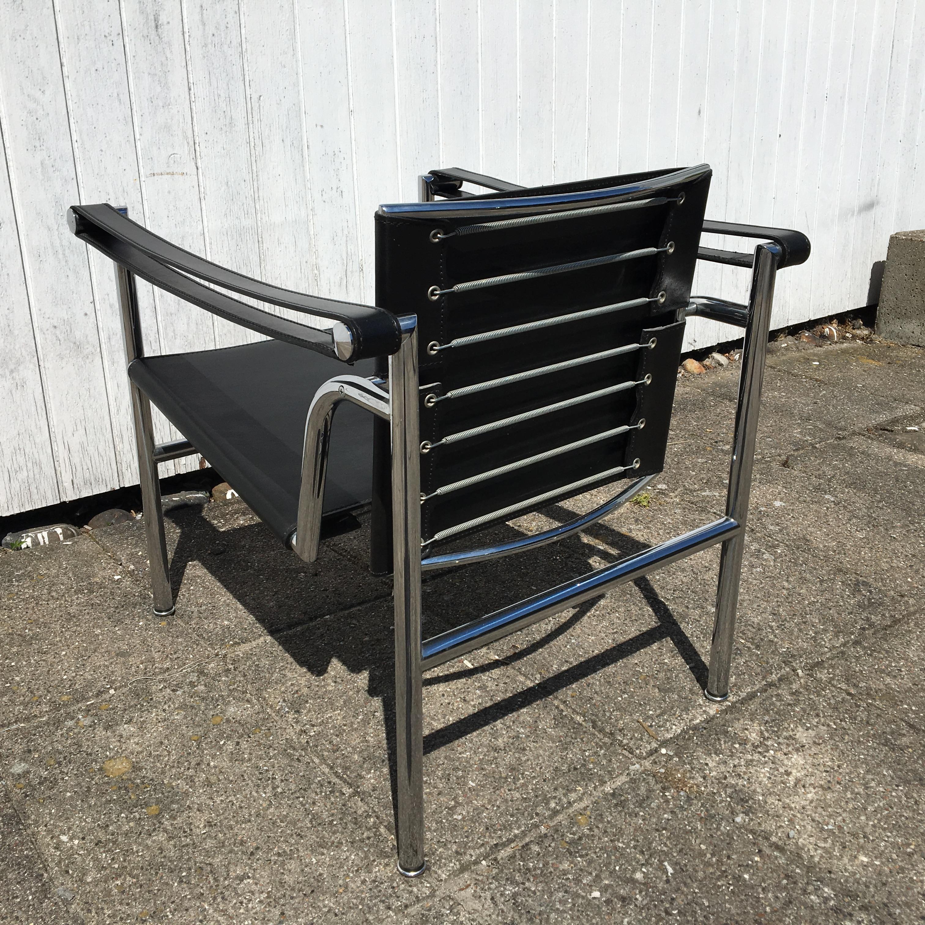 French LC1 Chair by Pierre Jeanneret for Le Corbusier Studio Paris, 1920s