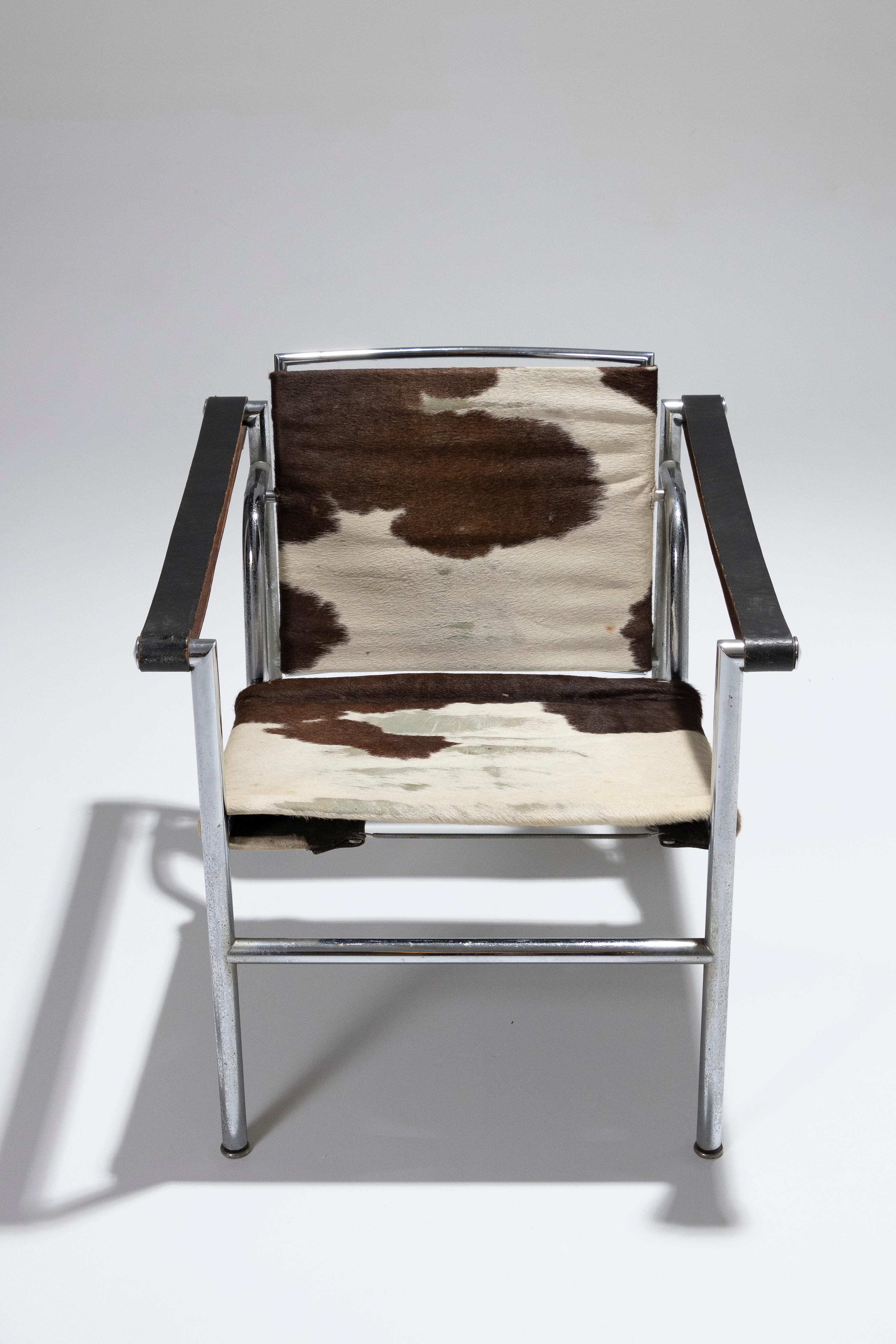 Ledersessel „LC1“, Le Corbusier, Cassina, 1960er-Jahre. (Moderne)