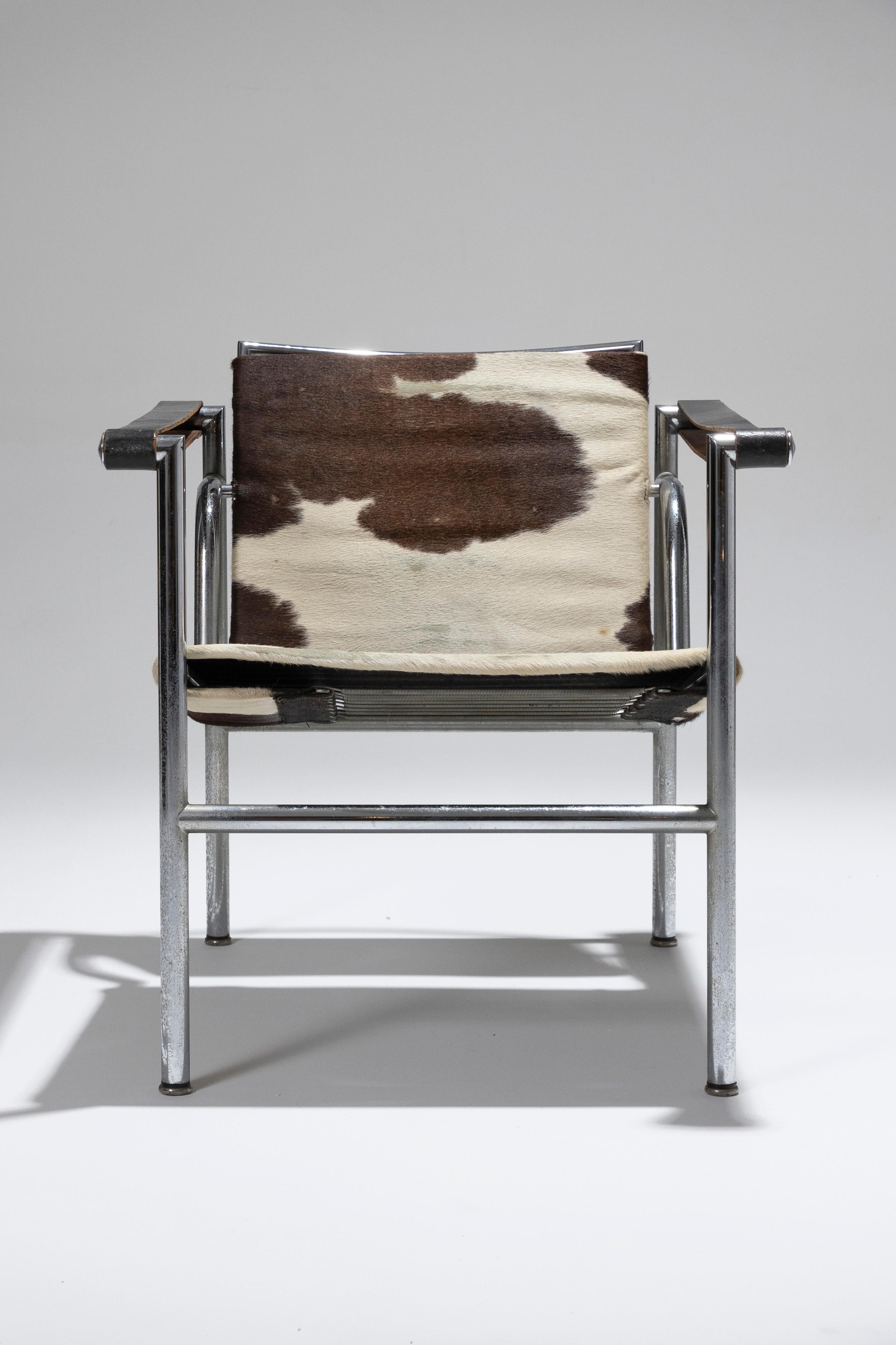 Ledersessel „LC1“, Le Corbusier, Cassina, 1960er-Jahre. (20. Jahrhundert)