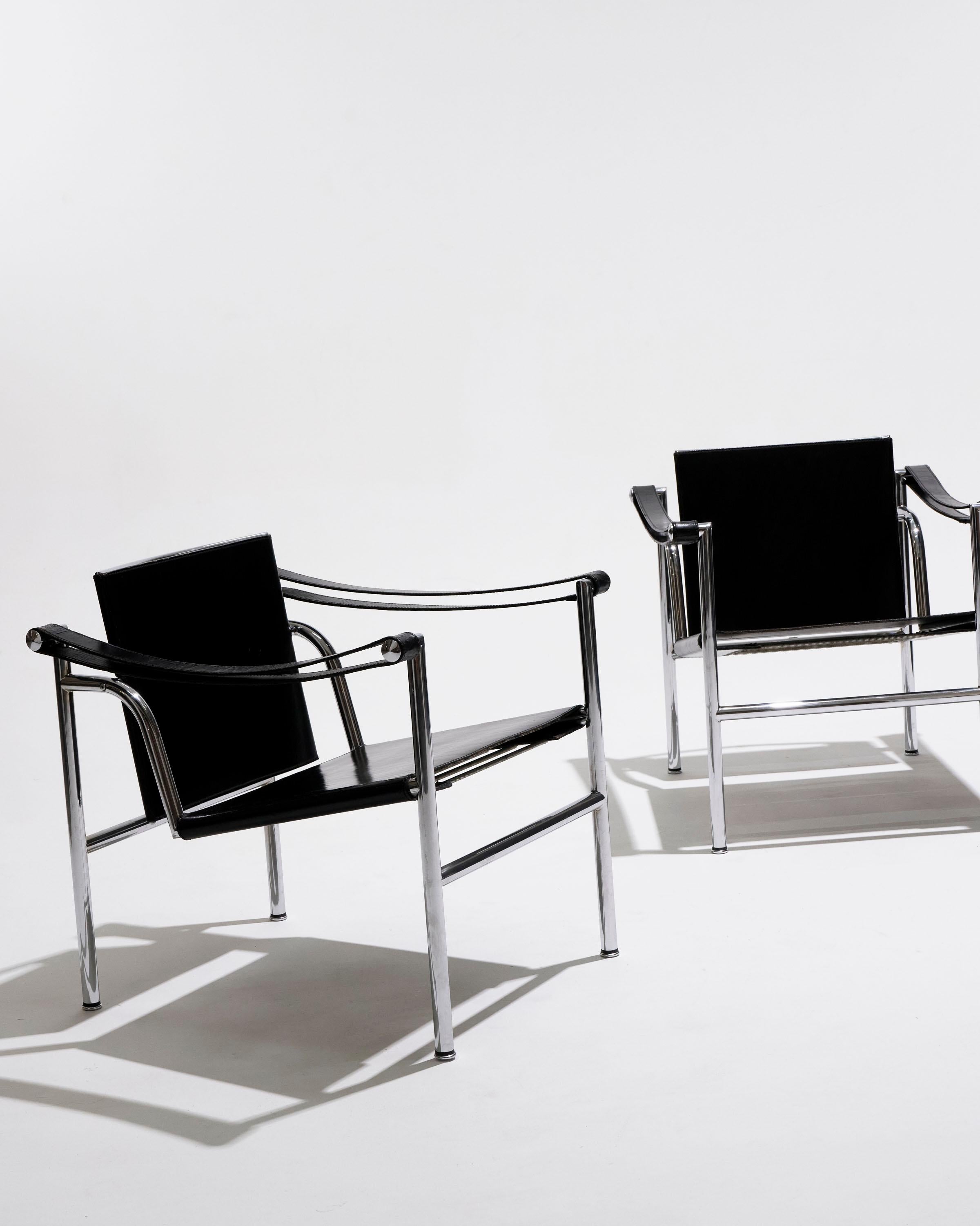 LC1 leather armchair, Le Corbusier, Cassina, 1960s For Sale 7