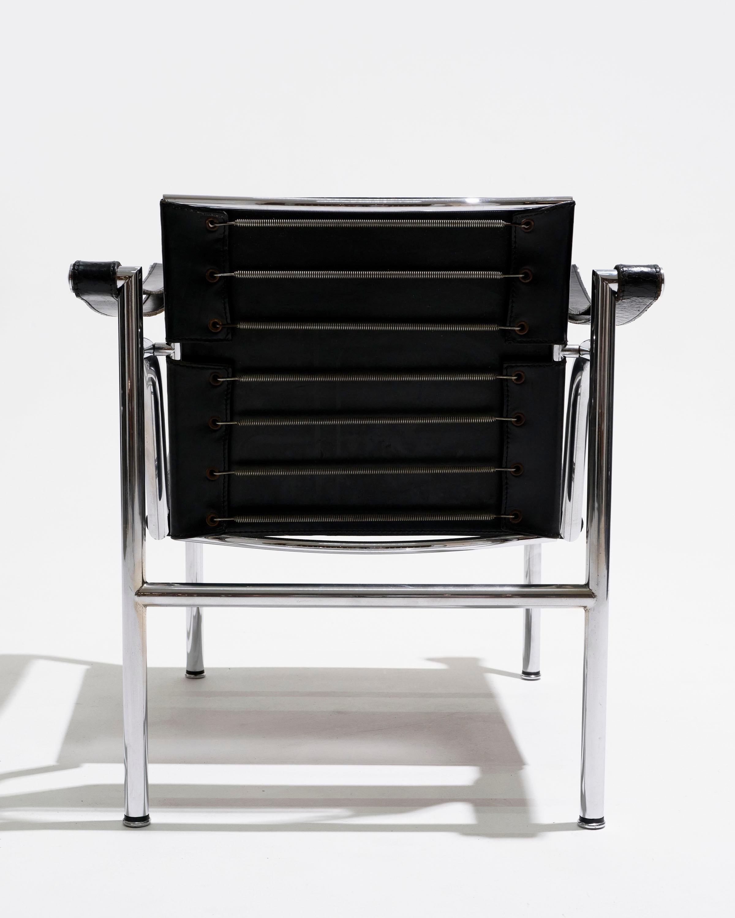 LC1 leather armchair, Le Corbusier, Cassina, 1960s For Sale 8