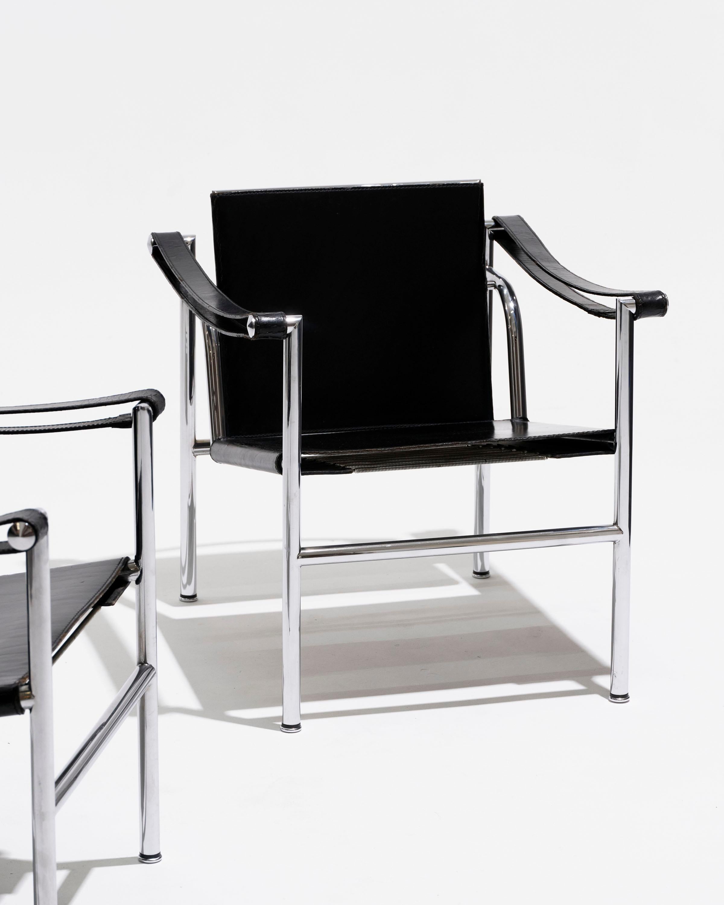 LC1 leather armchair, Le Corbusier, Cassina, 1960s For Sale 9
