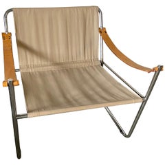 Retro LC1 Style Canvas Sling Lounge Chair