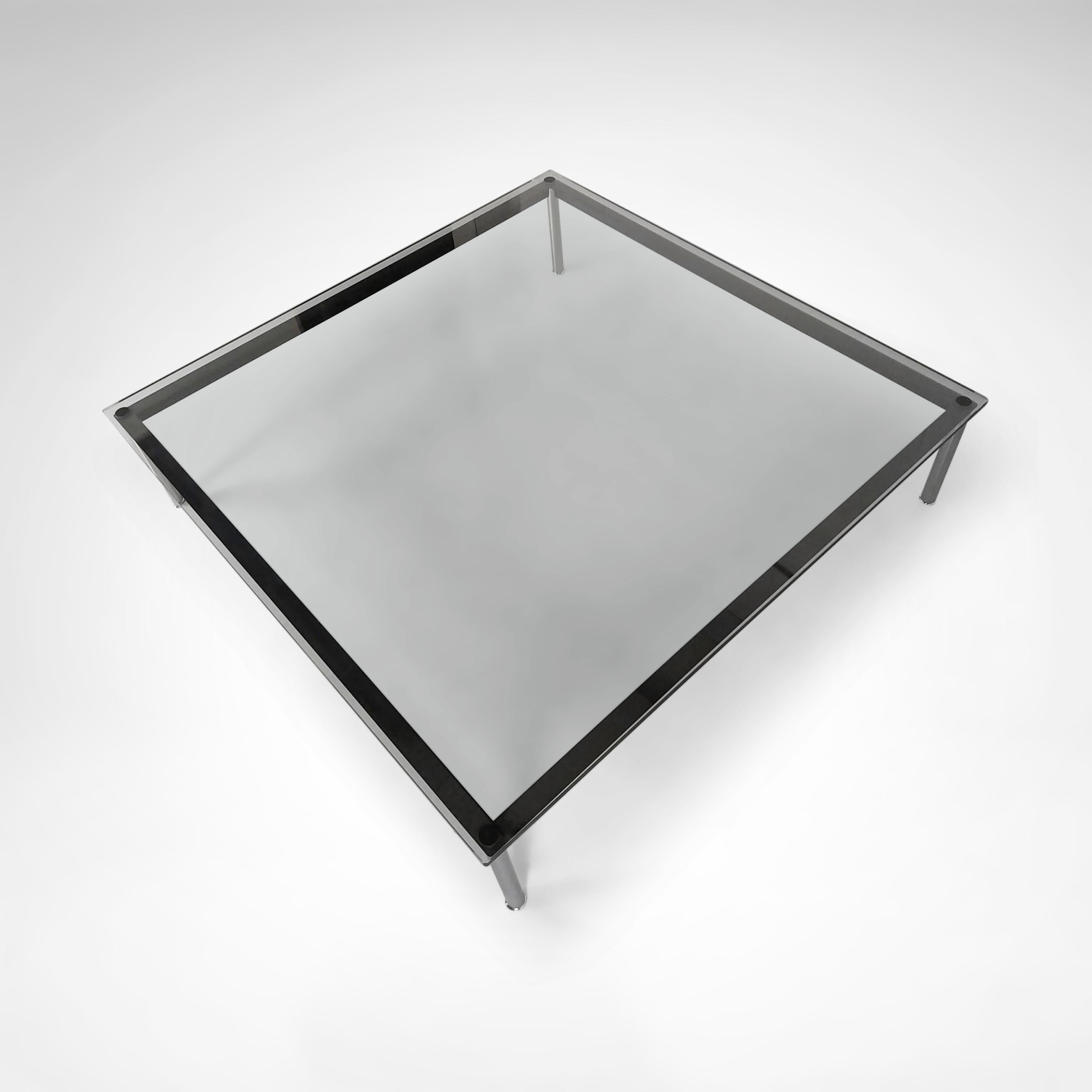 Steel LC10 coffee table by Le Corbusier, Jeanneret and Perriand for Cassina 1990s