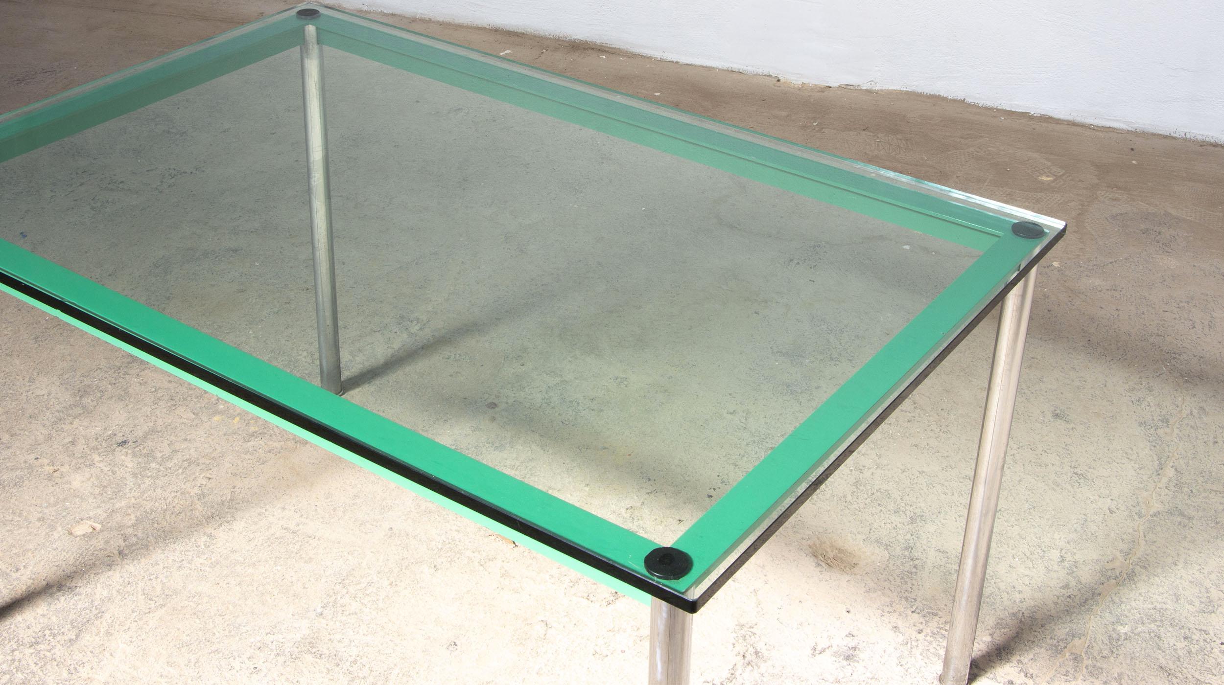 Steel LC10 dining table by Charlotte Perriand, Le Corbusier for Cassina For Sale