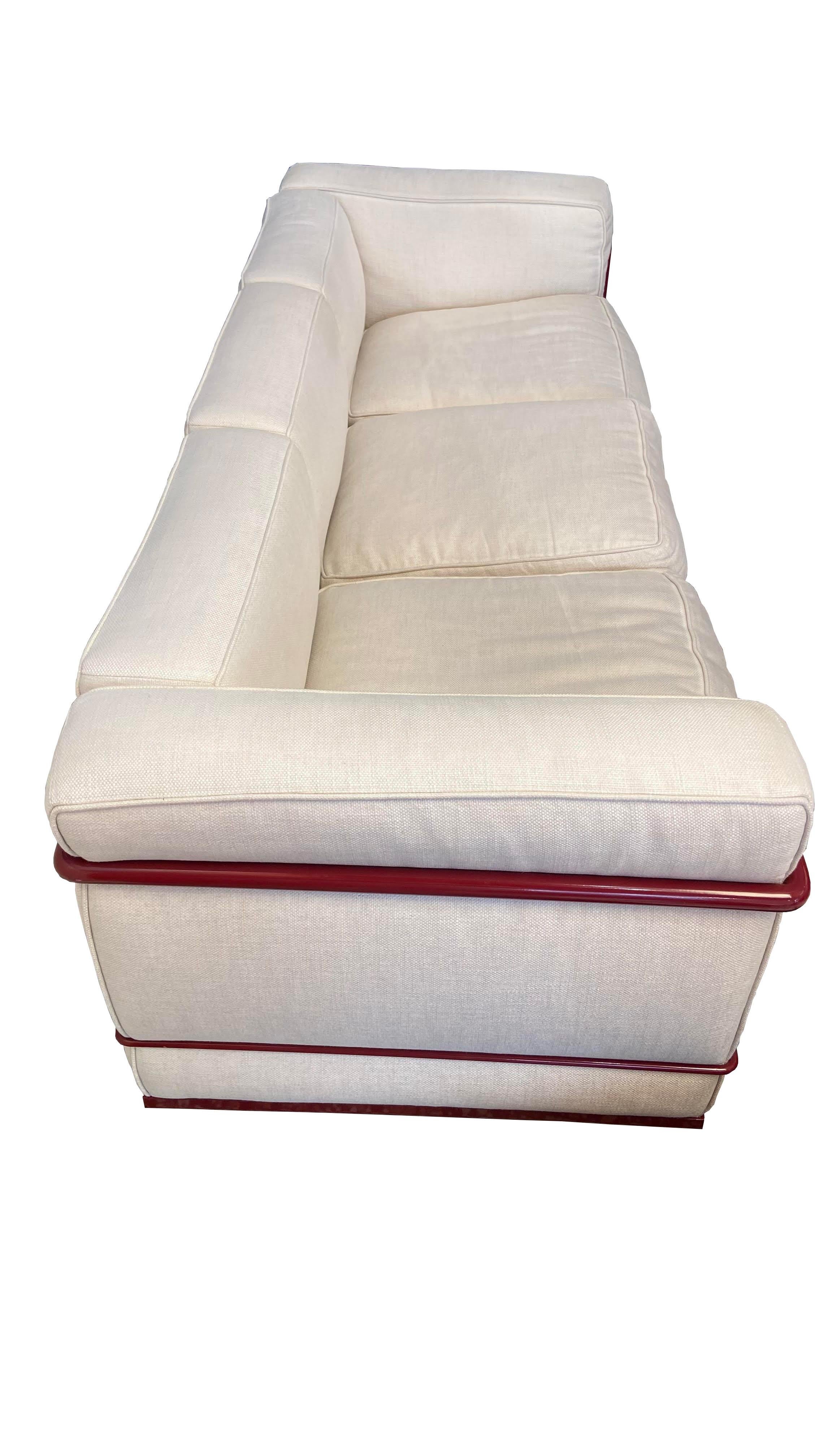 Bauhaus LC2 3-seater sofa designed by Le Corbusier for Cassina, circa 1970