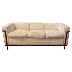 LC2 3-seater sofa designed by Le Corbusier for Cassina, circa 1970
