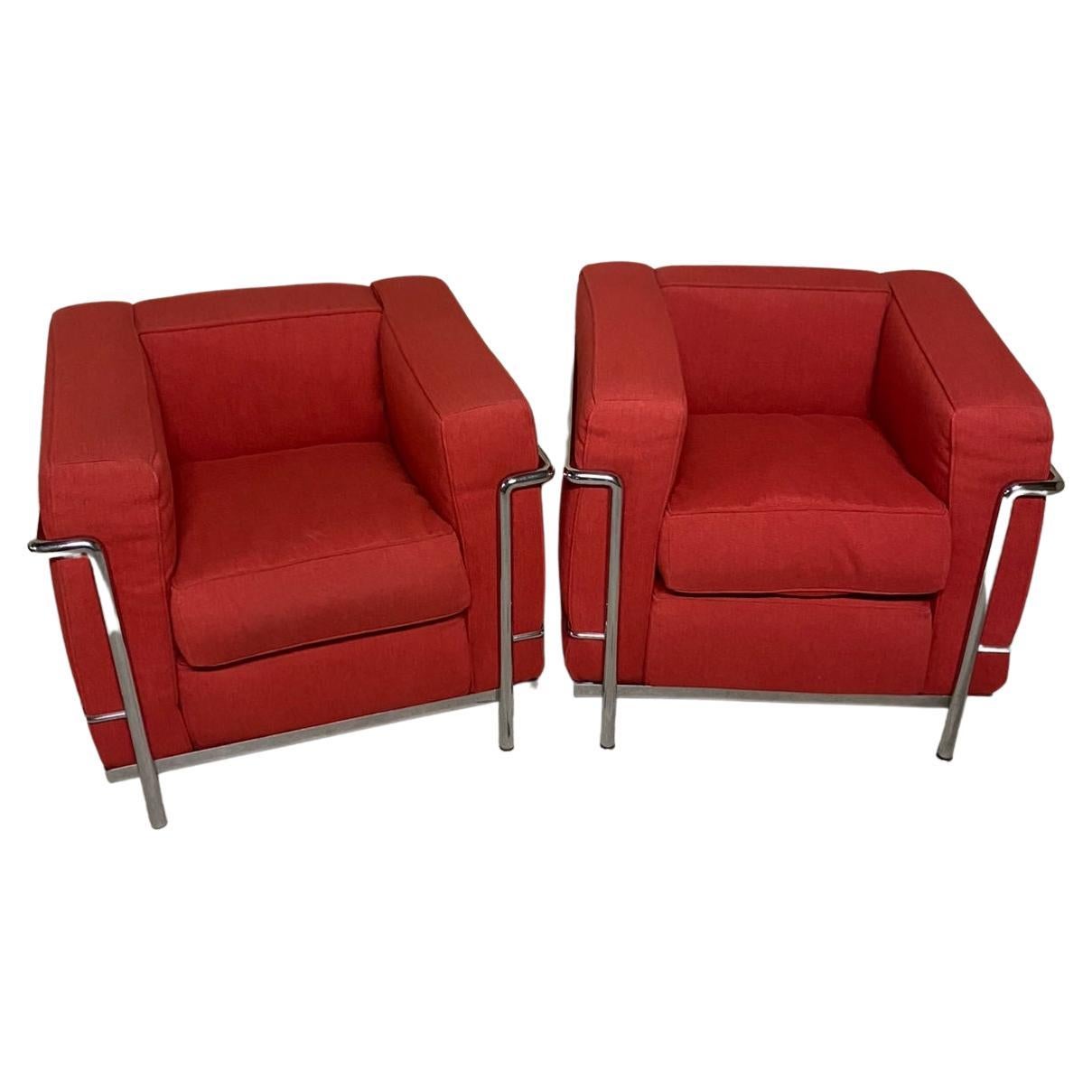 LC2 armchairs designed by Le Corbusier Made by Cassina
