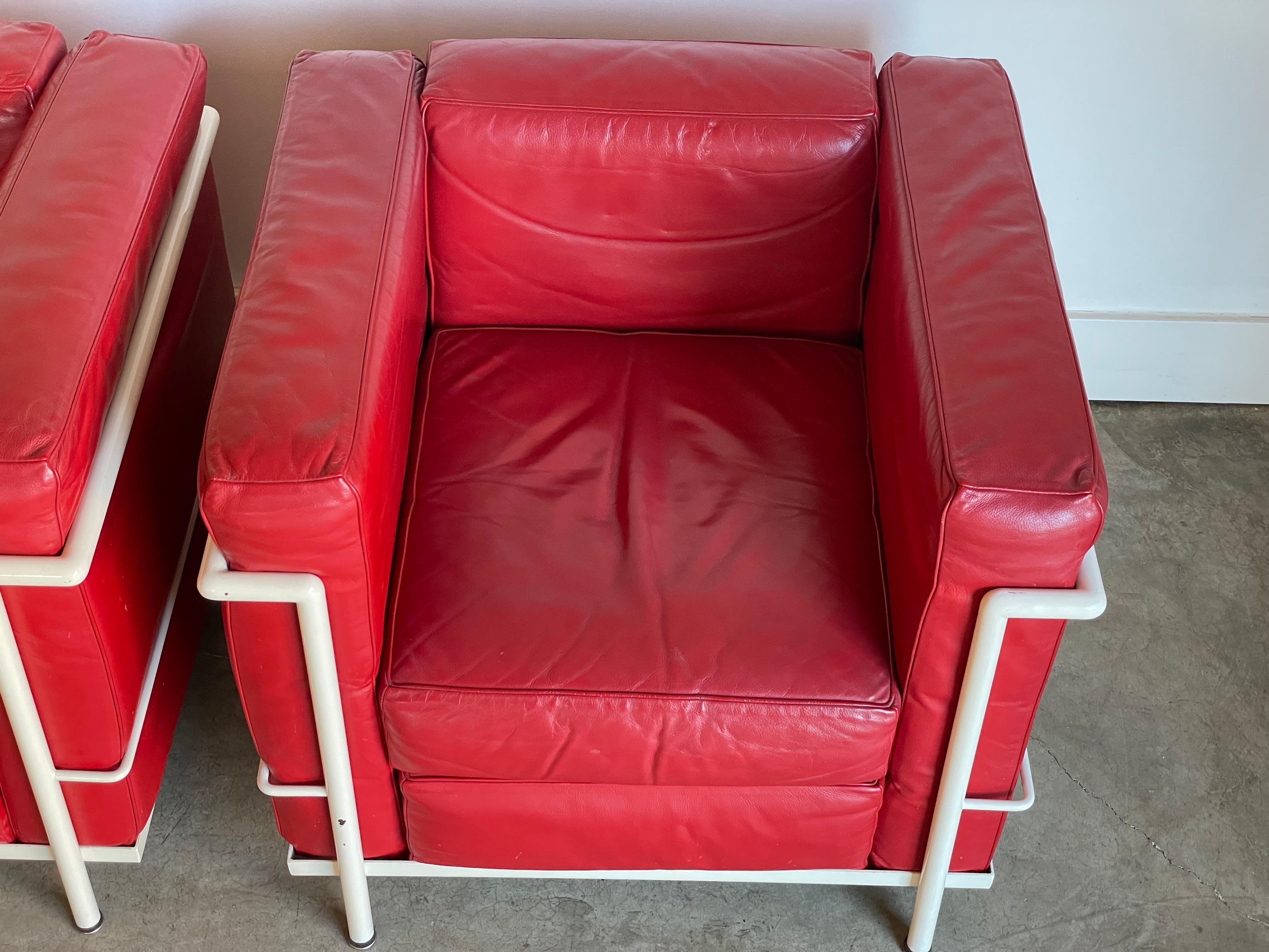 Post-Modern LC2 Club Chairs by Le Corbusier for Alivar For Sale