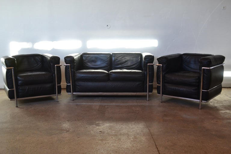 LC2 Living Room Set by Le Corbusier, 1970s For Sale at 1stDibs